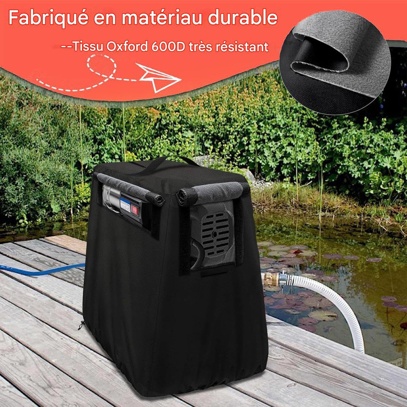 Housse De Protection Pour Pompe À Eau D'Extérieur - Protecteur Imperméable Pour Usage Intensif - Housse De Protection Pour Pompe À Eau Avec Poignée 74 X 48 Cm,Pour La Maison L Extérieur Le Jardin L Ar