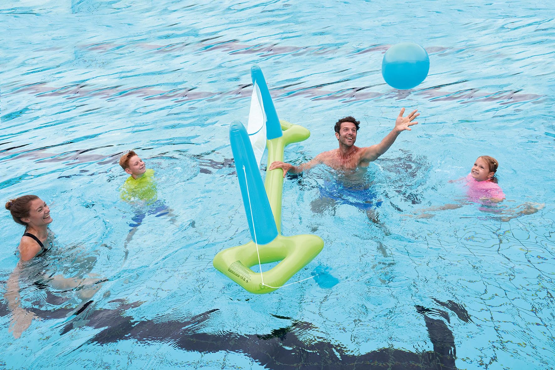 Bestway Pool-Spielzeug Set Volleyball-Netz Basketball Ringwurfspiel aufblasbar