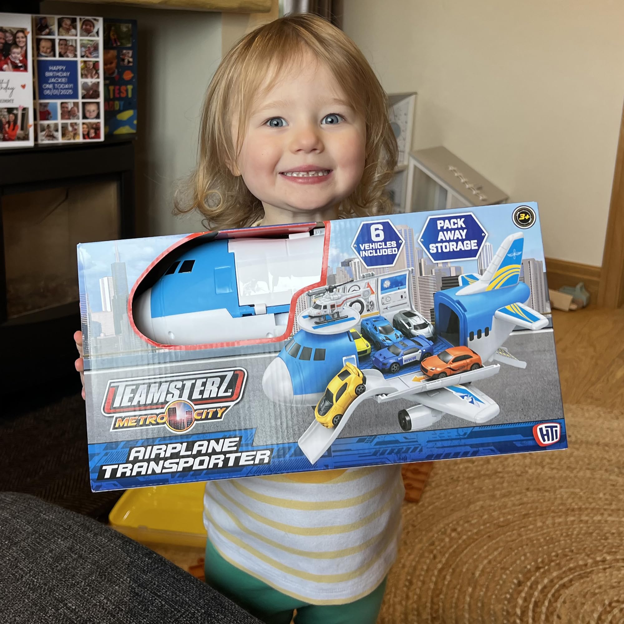 Teamsterz Metro City Flugzeug-Transporter | Frachtflugzeug Spielset mit Autos | Spielzeugflugzeug mit 16 Zubehörteilen: Spielzeugautos & Spielzeughubschrauber | Autotransporter mit Aufbewahrung & Ramp