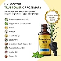 Vista 15 de Seven Minerals, Aceite de romero para el crecimiento del cabello, infundido con proteína de arroz, cafeína, menta y aceites naturales