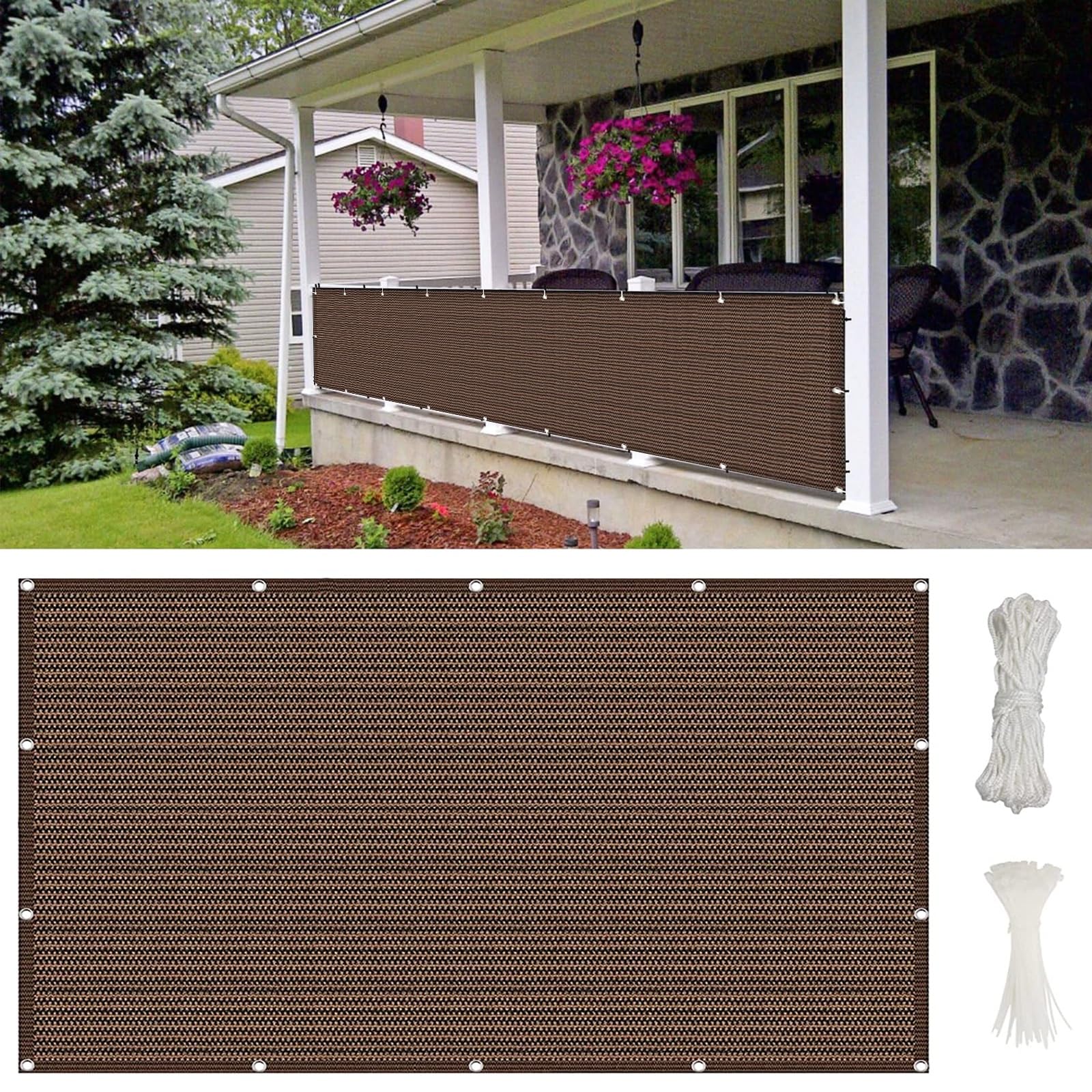 Brise-vue pour balcon et terrasses occultant marron pour créer un cocon