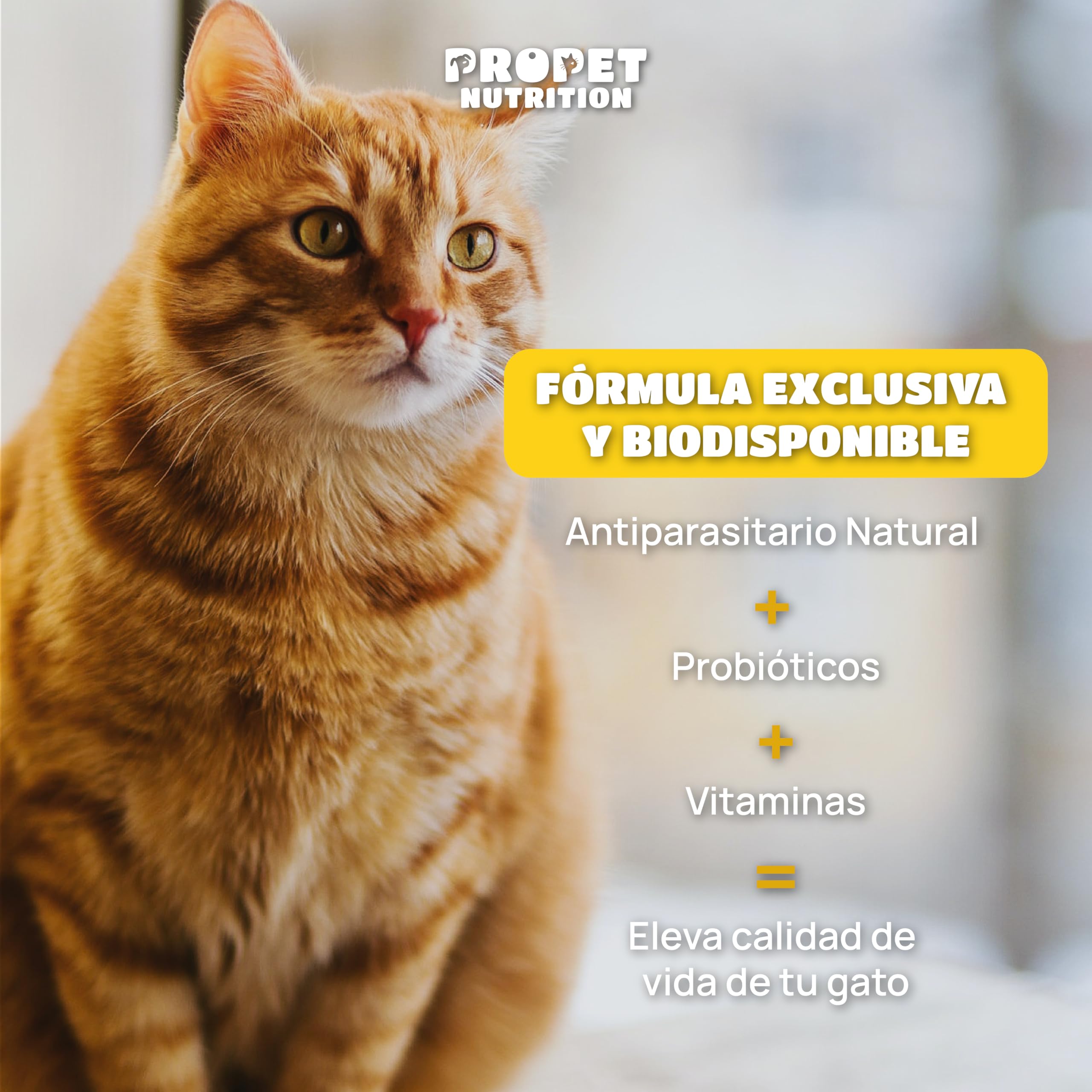 Desparasitente Gatos Interno. 100% Natural. 120 Dosis. 12 Plantas de Rápida Absorción y Eficacia. con Malta, Vitaminas y Probióticos. Antiparasitario Gatos. Desaparasita, Repara y Previene
