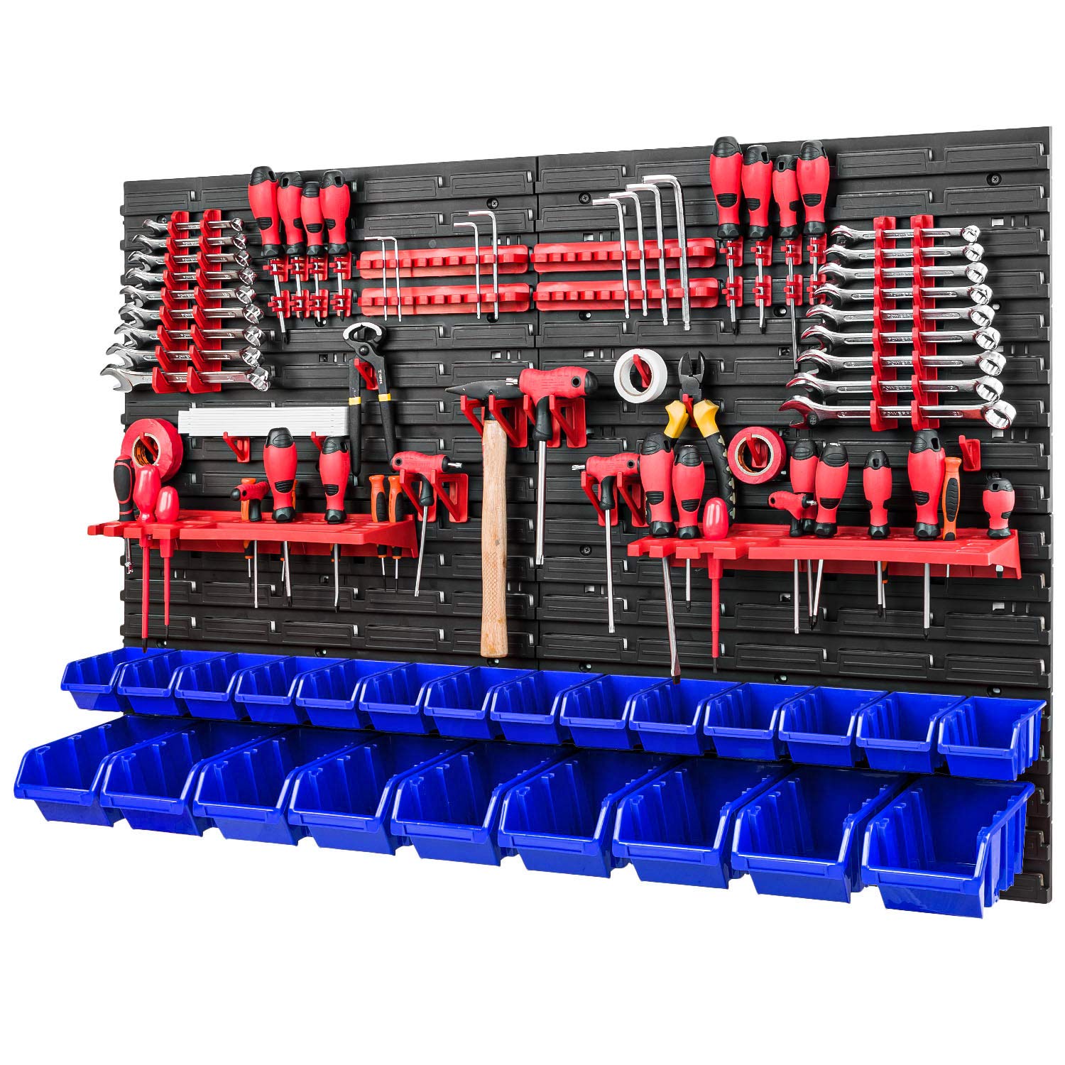DEUBA® Wandrek Stapelboxen Gereedschaphouder 43-delig Box Uitbreidbaar