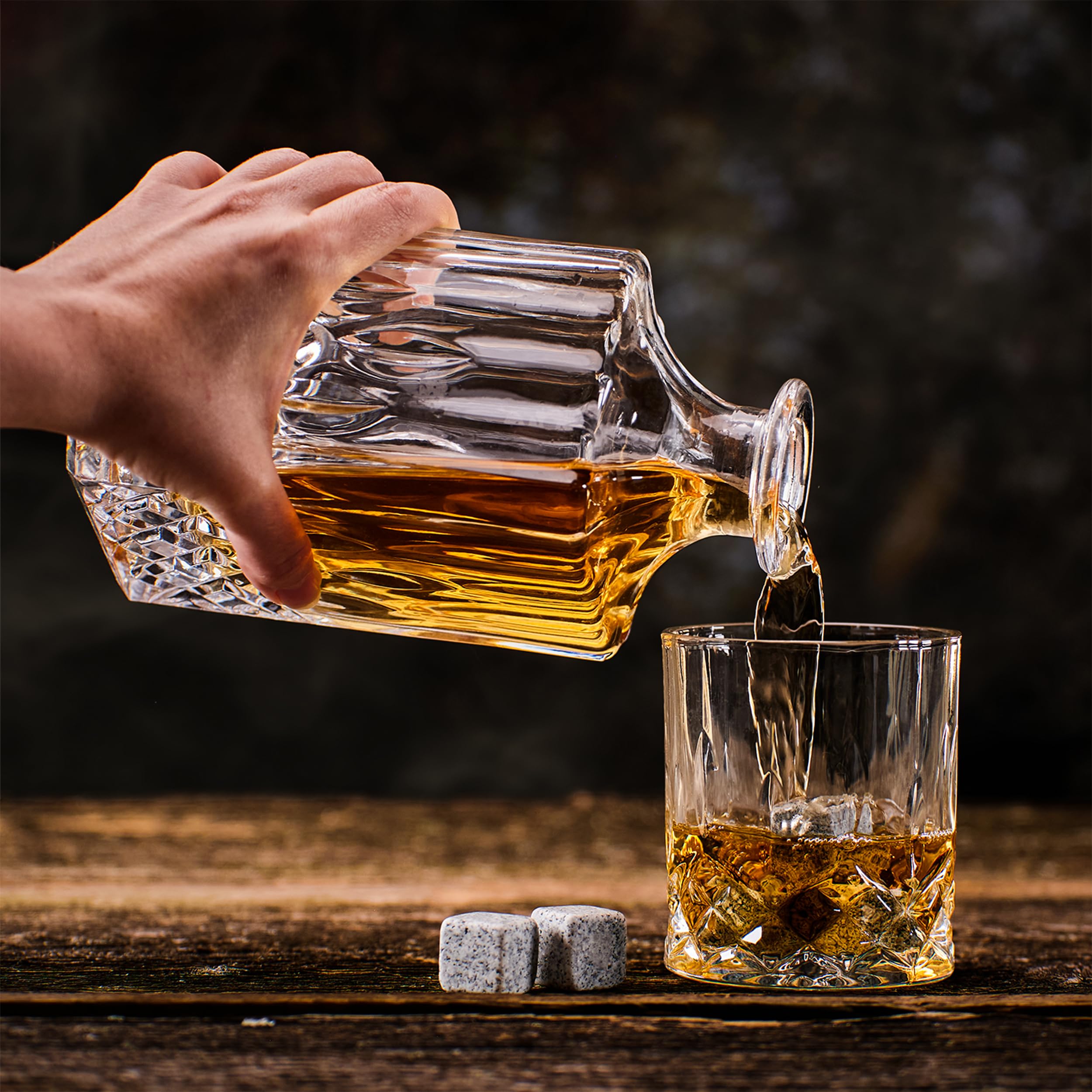 Whisiskey - Set di bicchieri da whisky - 4 bicchieri da whisky x 310ml - Regalo uomo - Casa - Occasione speciale