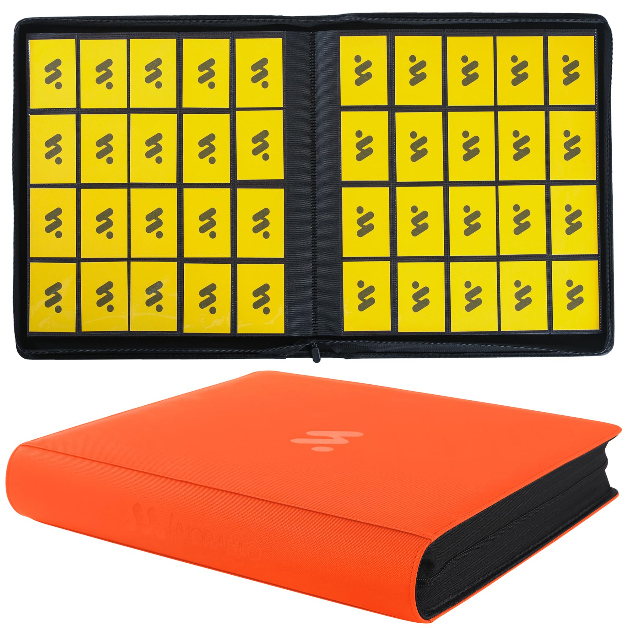 Carpeta de tarjetas de 20 bolsillos, carpeta de tarjetas coleccionables con capacidad para hasta 2000 tarjetas con 50 fundas, álbum con cremallera compatible con tarjetas TCG, tarjetas de