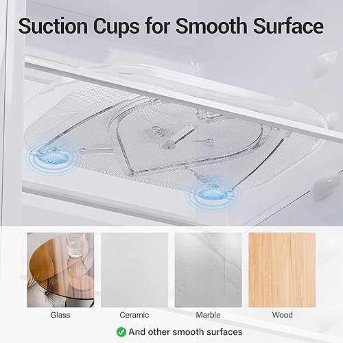 Miniatura 6 de LAMU Lazy Susan - Organizador giratorio de 14.56 x 11 pulgadas para refrigerador, rectangular transparente Lazy Susan, organizador de condimentos