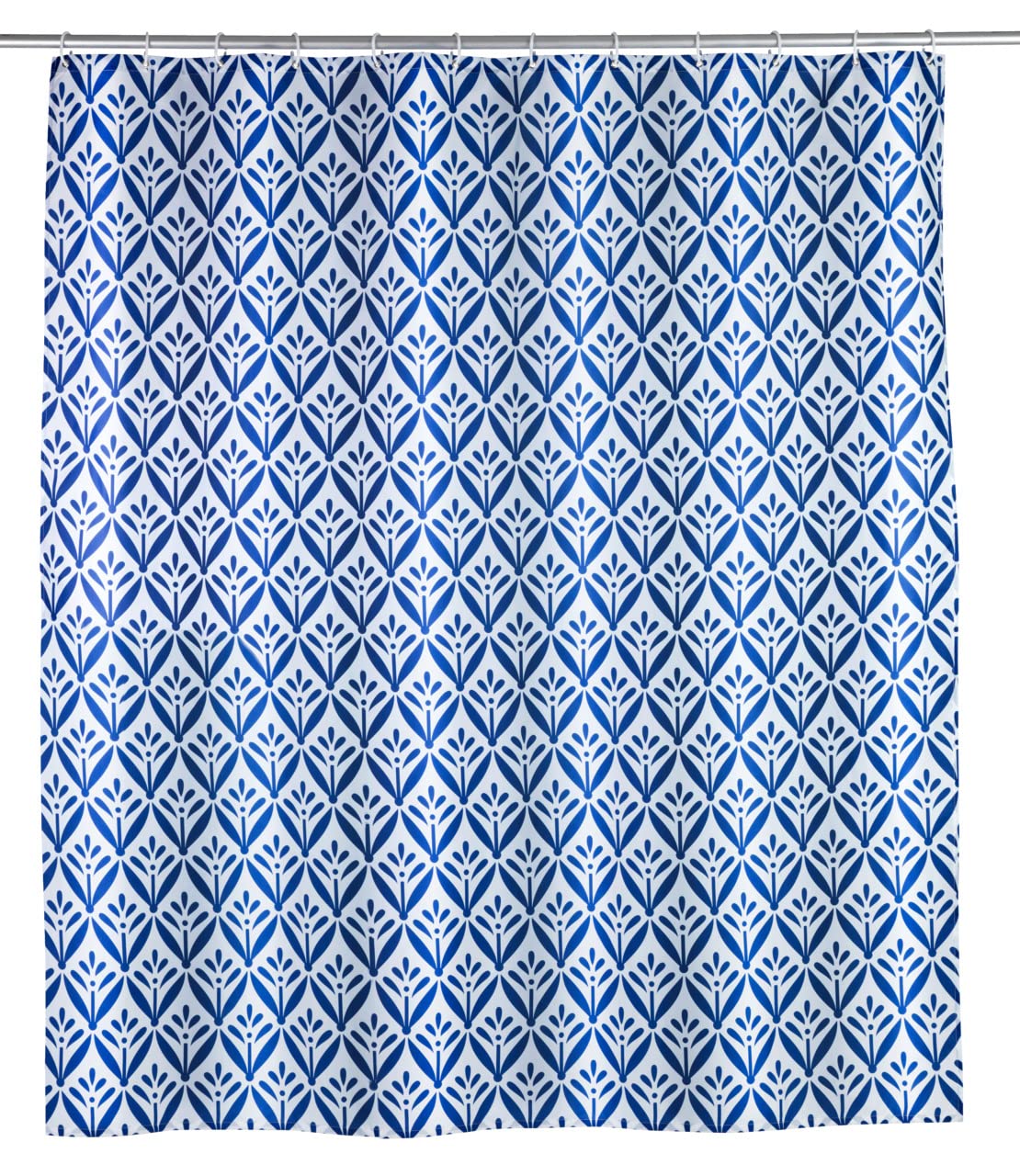 WENKO Rideau de douche Lorca - Lavable, avec 12 anneaux pour rideau de douche, Polyester, 180 x 200 cm, Multicolore