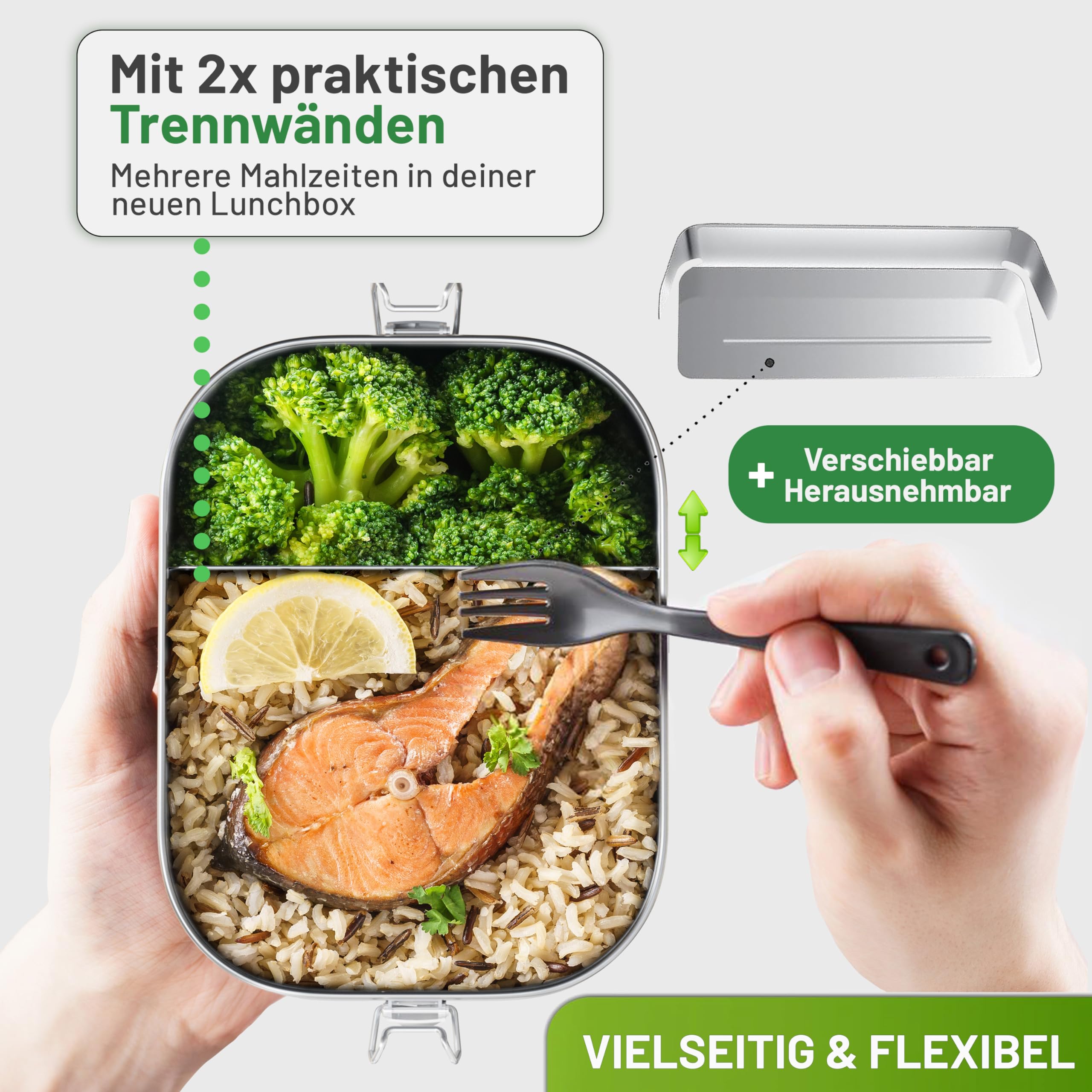 Oikabio Boîte à Sandwich En Acier Inoxydable Avec Clip D'étanchéité Et