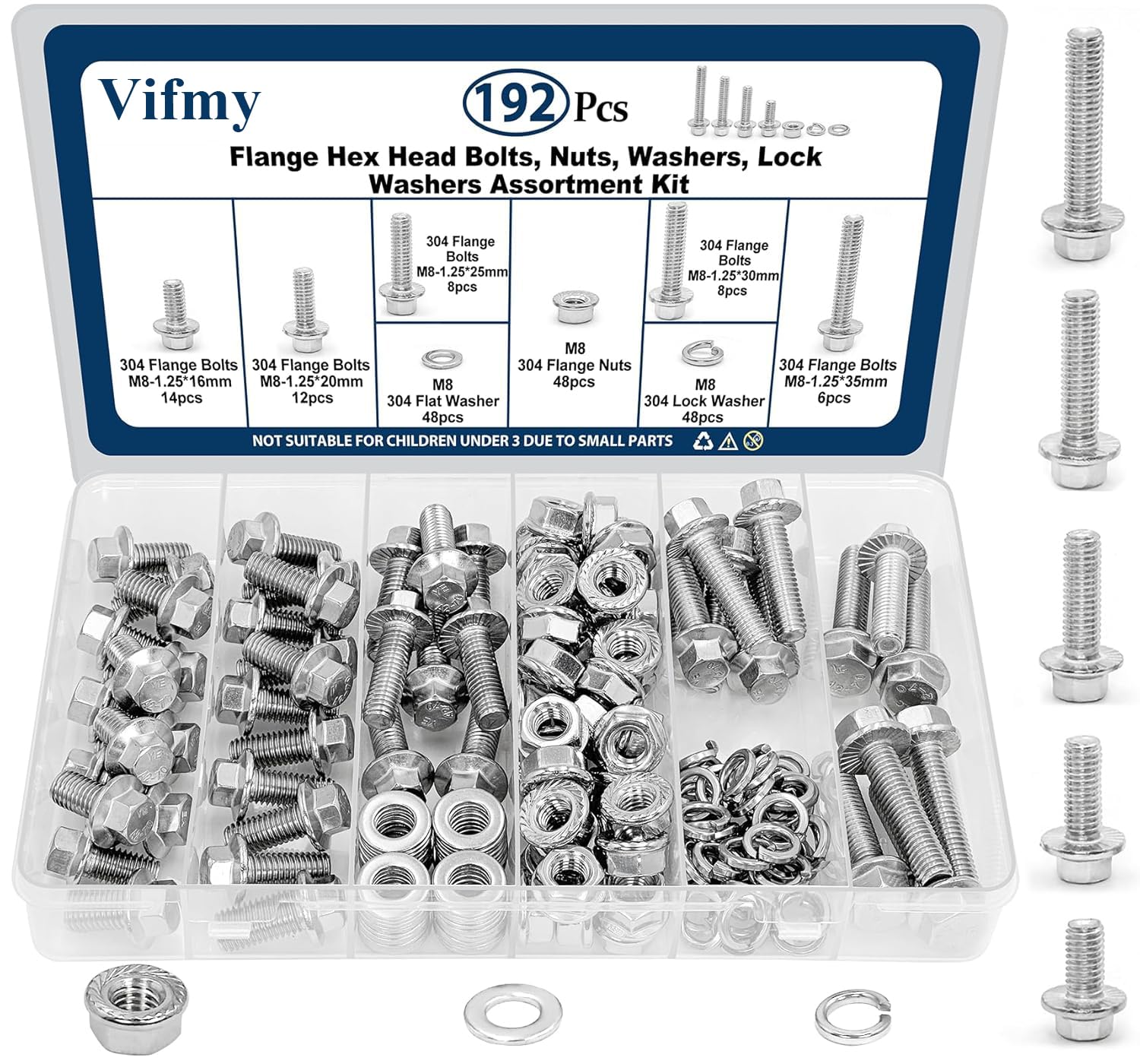Stainless Steel Flange Bolt & Nut Kit - 288 Pcs -11