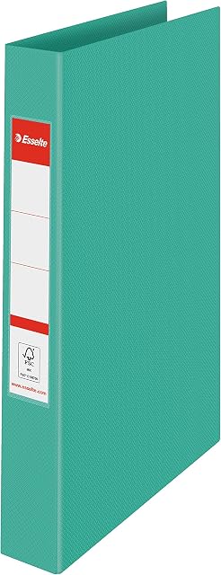 Esselte, Segregator 2-Ringowy Esselte Colour'Breeze, Twarda Oprawa, do 190 Kartek A4, do Domu/Biura, Grzbiet 42 mm, Wytłoczony Wzór, Kolor Zielony, 1 Sztuka, 626498