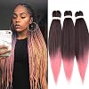 Pre Stretched Braiding Hair 3 Pcs Easy Braiding Hair Extension Ombre Synthetic Crochet Box Twist Braid [26
