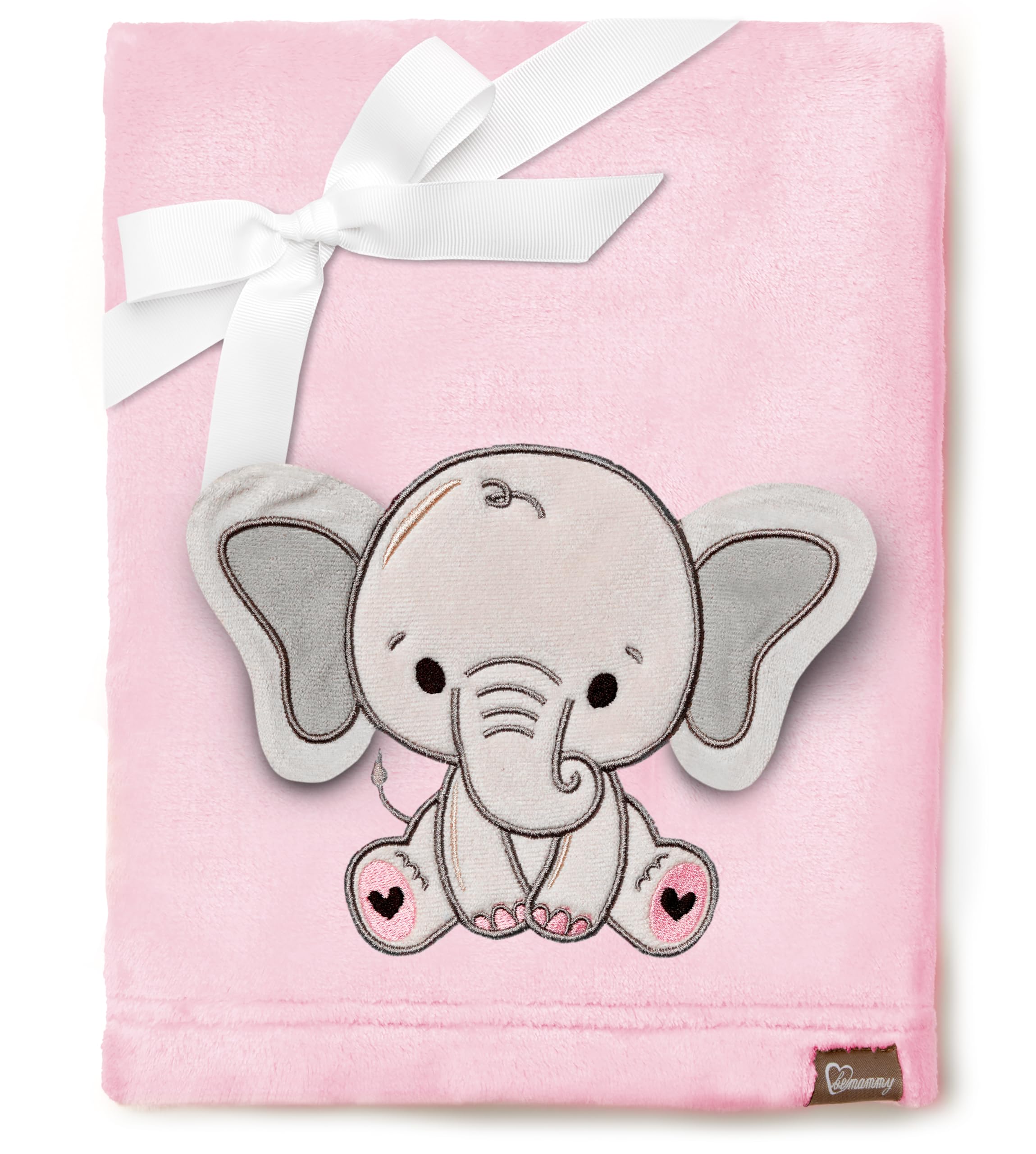 Be Mammy Warme Kuscheldecke Babydecke Blanket Baby Geschenk BE20-168 (Puderrosa - Elefant)
