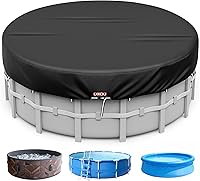 Vista 15 de LXKCKJ Cubierta redonda de 21 pies para piscina, cubiertas de invierno para piscina sobre el suelo, protector de piscina de invierno con diseño