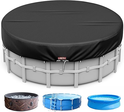 Miniatura 15 de Cubierta redonda para piscina, cubiertas solares para piscinas sobre el suelo, cubierta de bañera de hidromasaje, impermeable y resistente al polvo