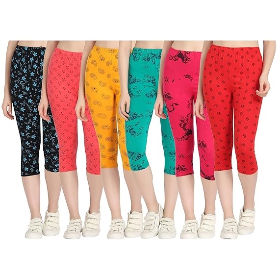 Printed Capri for Womens/Girl Pack of 6