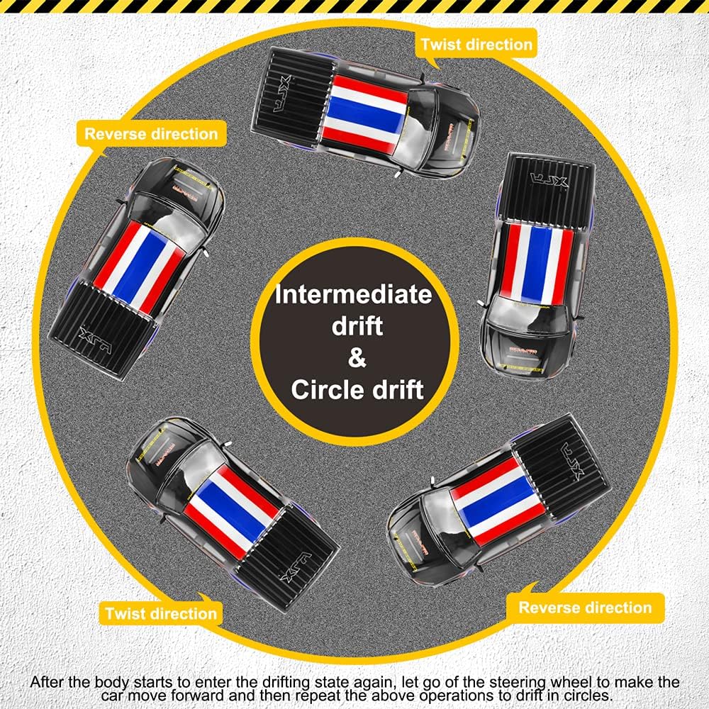 Skala 1:10 Rc Drift Car 70km / H High Speed 4wd Racing Z Przeciwwybuchowym Nadwoziem Pvc I Oponami Do Driftu Do Profesjonalnych Wyścigów I Driftu (Black)