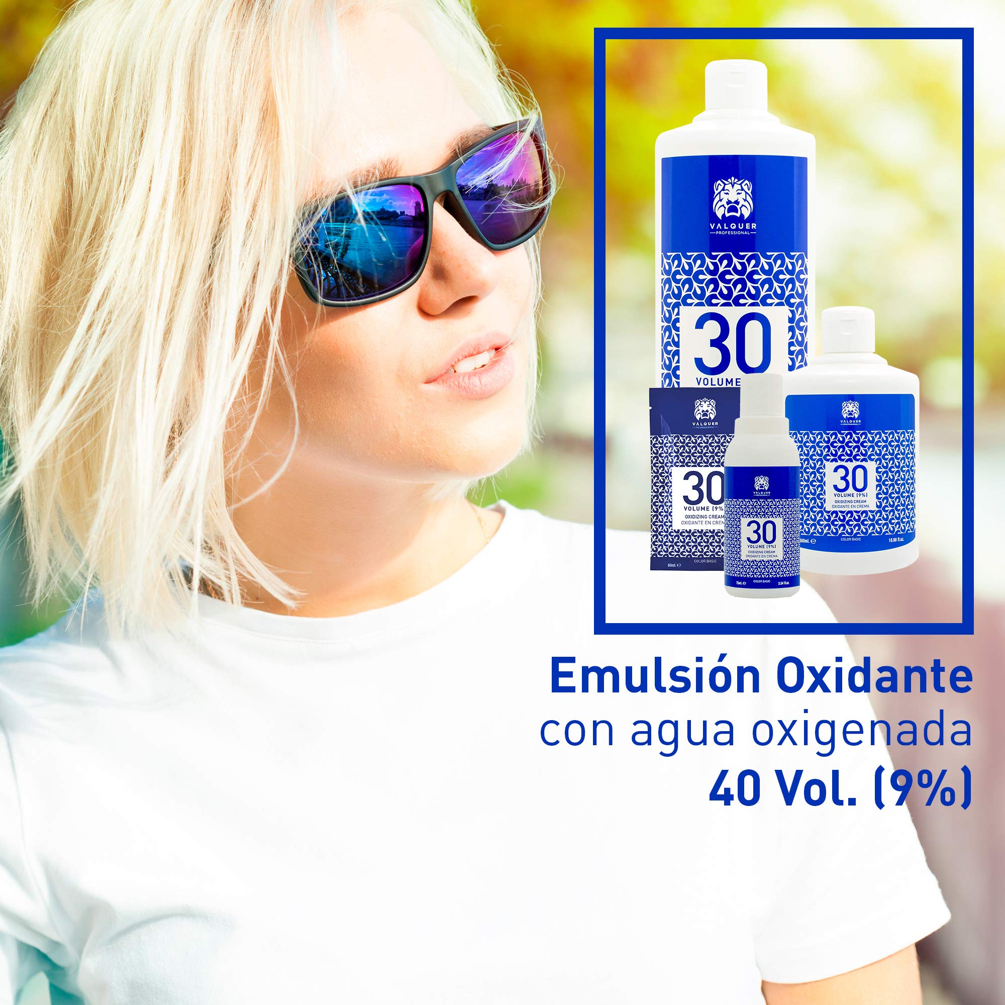 VALQUER Eau Oxygénée 30 Volumes 9% Crème Oxydant Capillaire Professionnel Vegan pour Coloration et Décoloration Cheveux - 500 ml