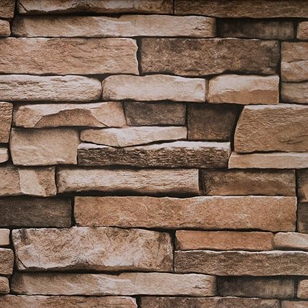 Stone Peel And Stick Wallpaper Extra Long Roll Adhesive Brick Backsplash Prepasted Contact Paper Removable Shelf Paper Faux 3d Textured Multicolored Vintage Wall Paper 17 71 X 177 1 Amazon Com