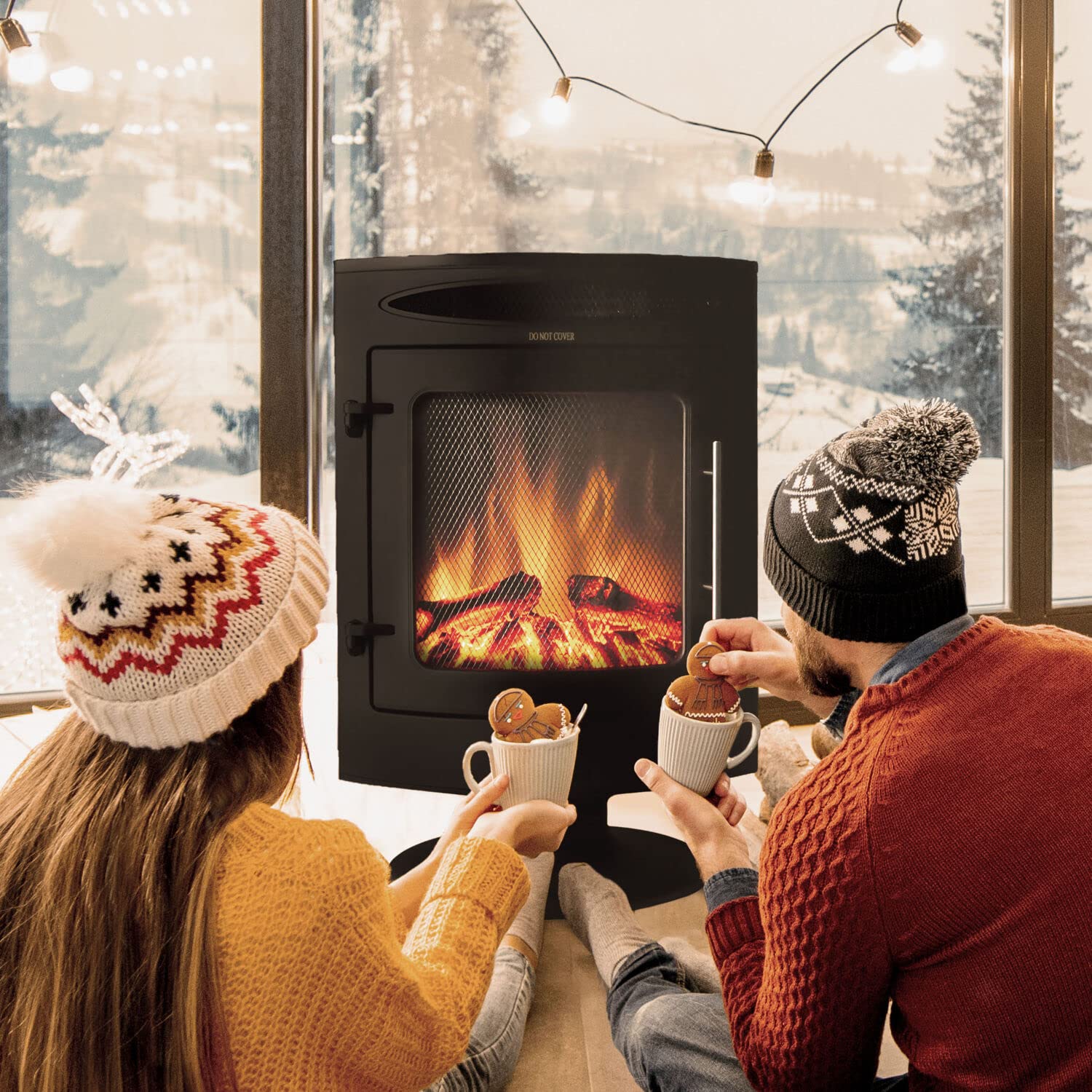 Amazon.com: Cambridge 20 In. Free Standing Electric Fireplace, 1500W, with  Realistic Log Display, and Adjustable Heater : Home u0026 Kitchen
