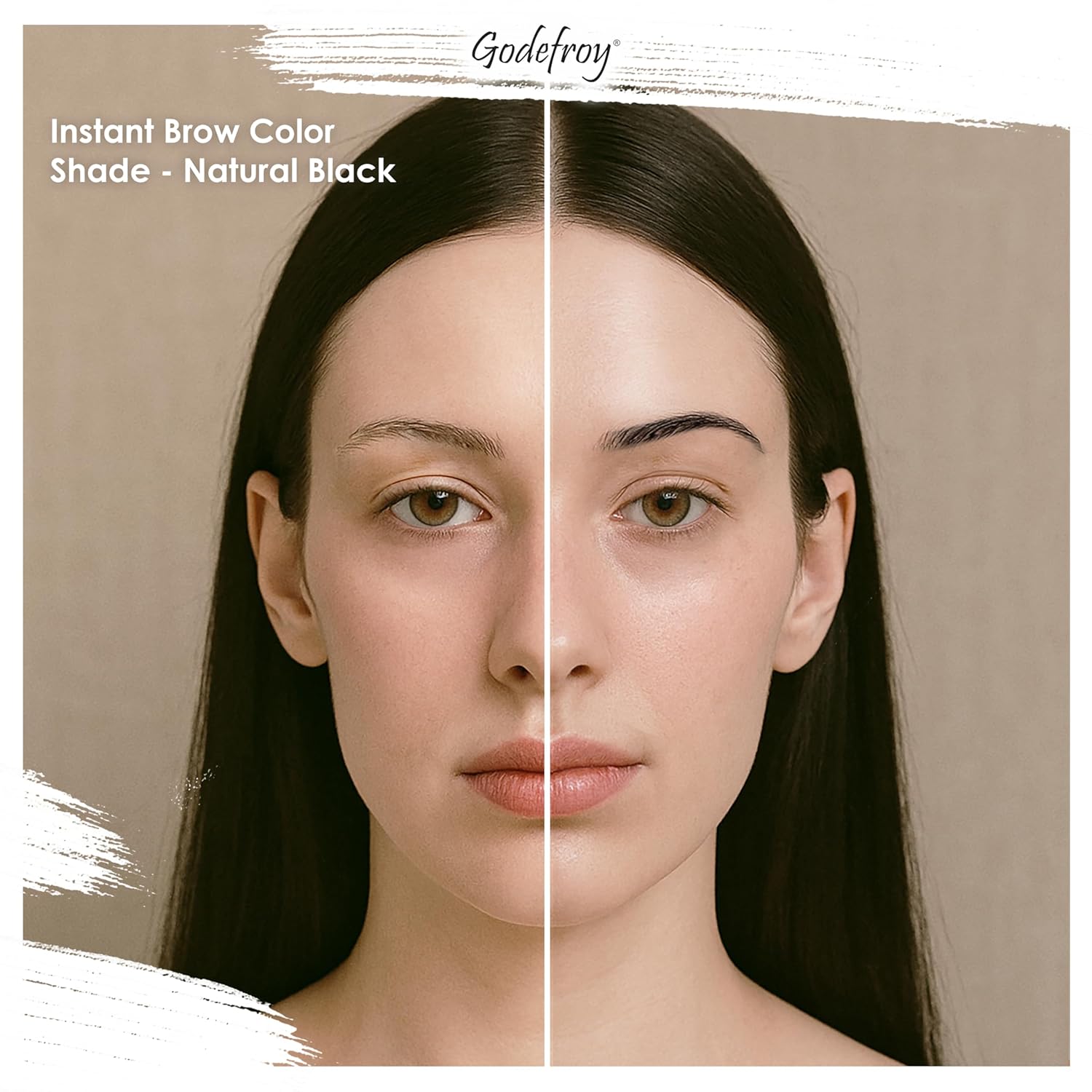 Godefroy Fast Acting Temporary Instant Brow Color, 24 Applications Per Package, Salon Quality Results (Natural Black)