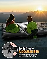 Vista 6 de Colchoneta de dormir para campamento, de 5.9 pulgadas de grosor, con almohada integrada y bomba de pie, almohadilla de dormir autoinflable