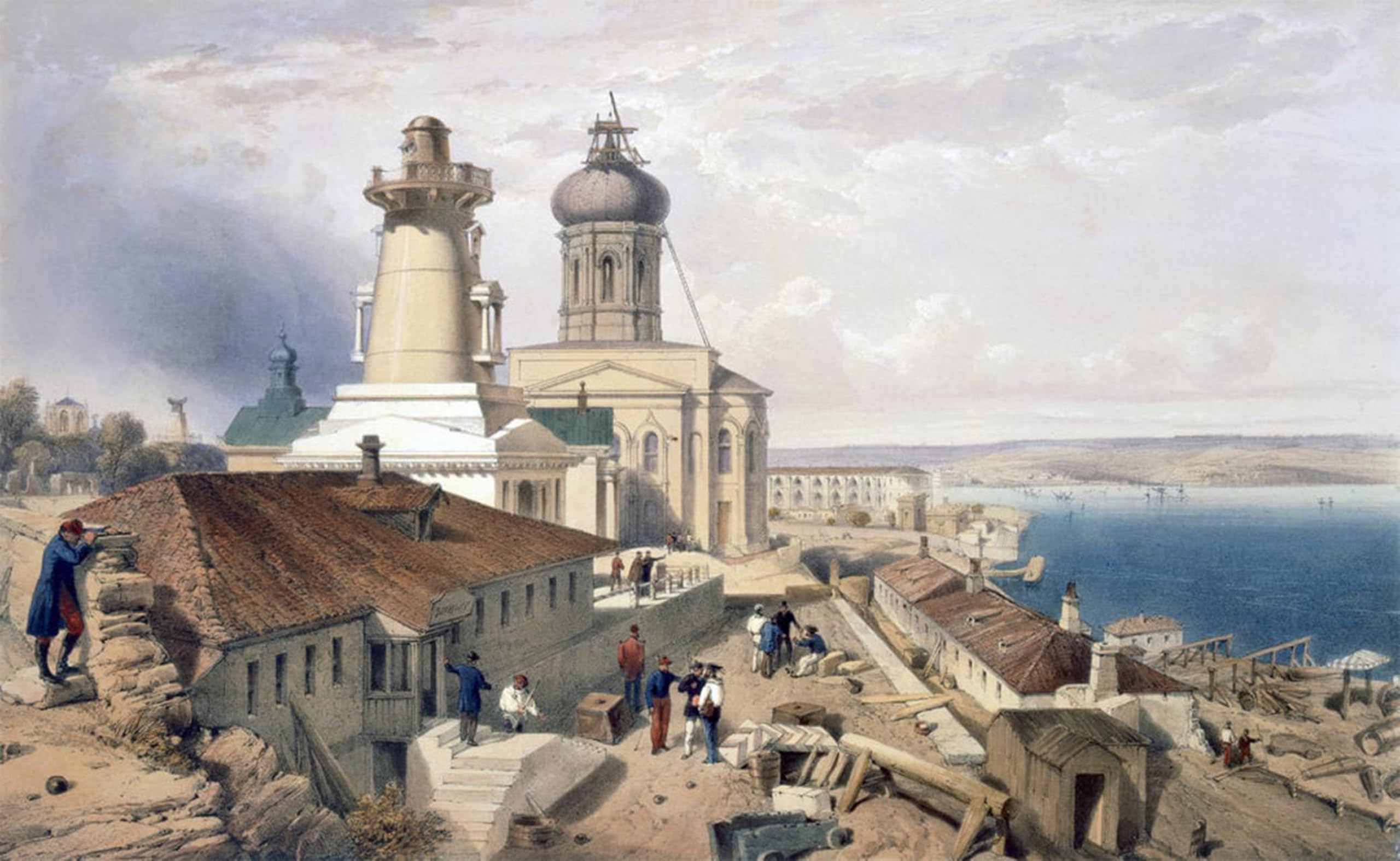 ARTXLXXBN Famous Prints Artwork Pictures Poster Painting Art the Admiralty Sebastopol by William Crimea Simpson Artwork Landscape Pictures for Home Decor 60x90cm