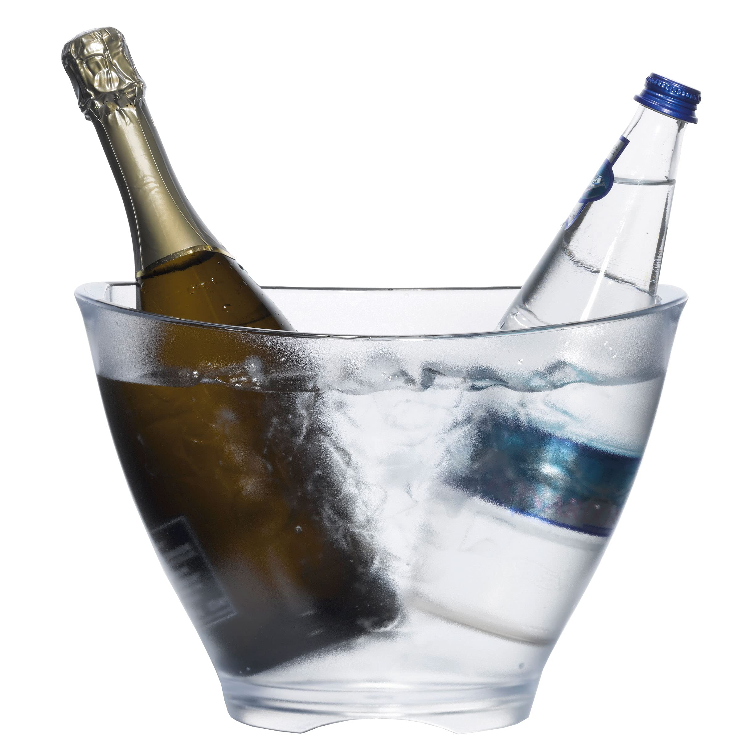 Secchiello Per Portaghiaccio "Iceberg Bucket Clear" per 2 Bottiglie, Trasparente, Capacità 4.75 L - Brevetti Waf