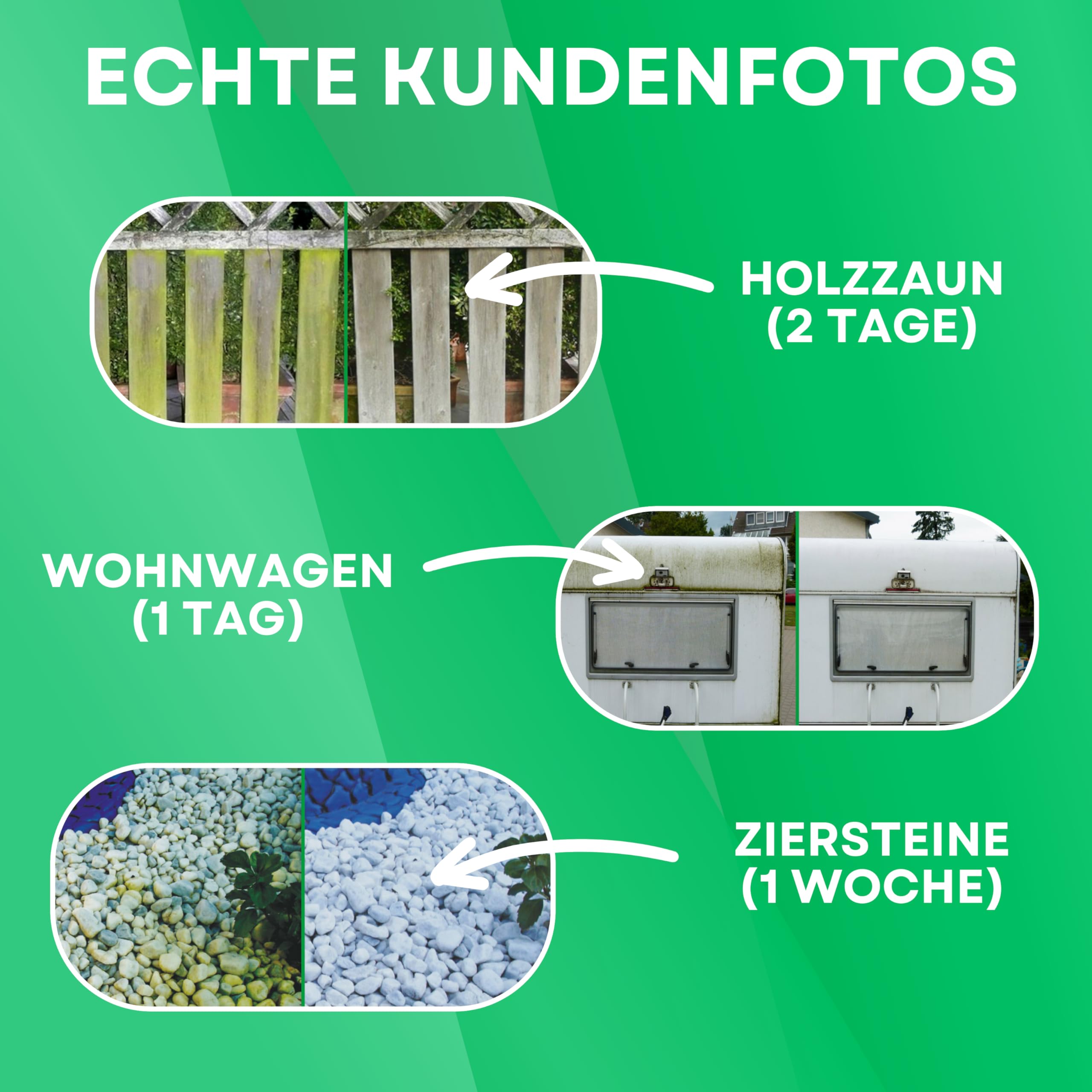 ABACUS® Nell Ultra Grünbelagentferner & Algenentferner Konzentrat, extrem stark! Entfernt Grünbelag & Algen selbsttätig ohne zu Schrubben – Grünbelagentferner 2x 1000ml mit Sprühflasche – Set S