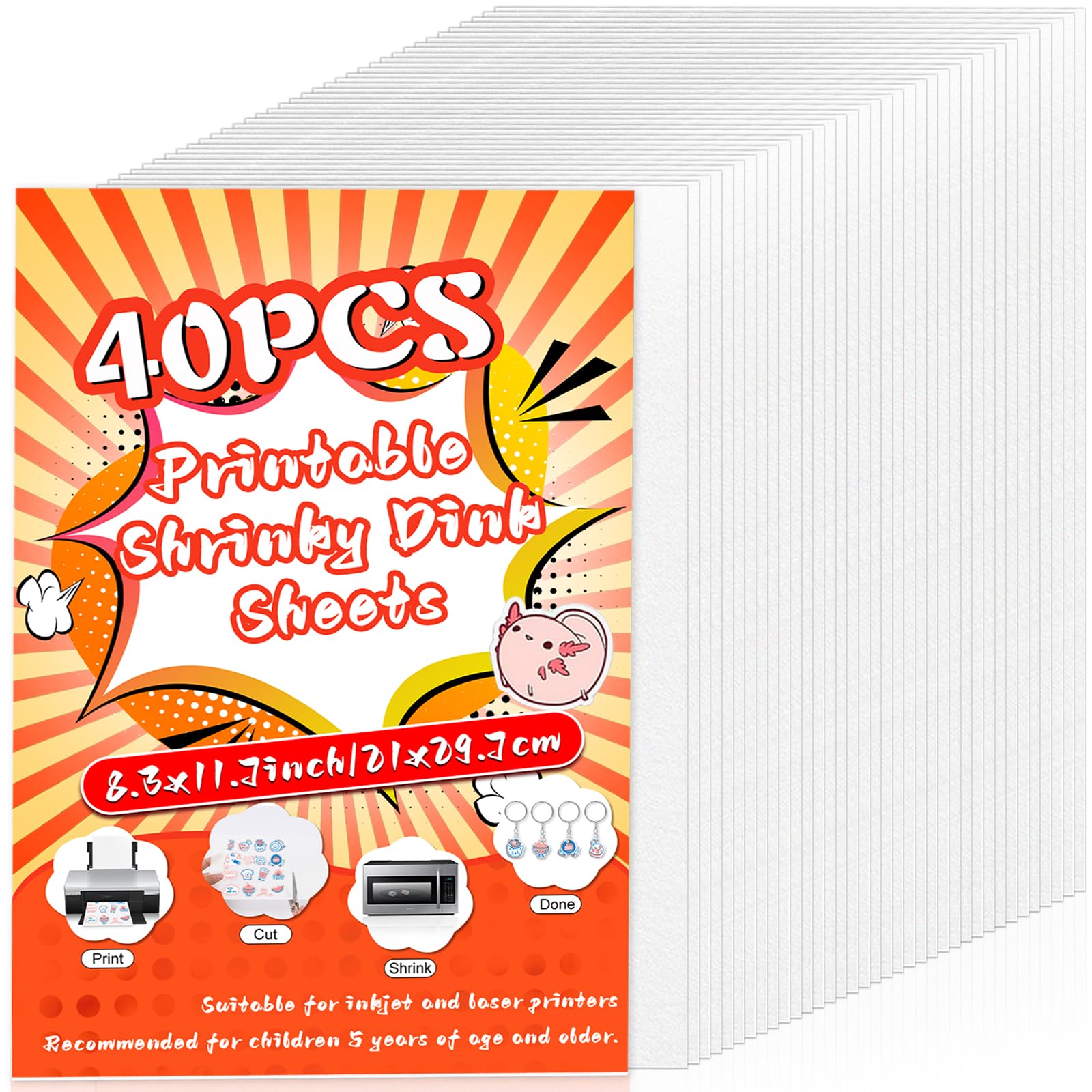 Shrinky Dink Sheets - DIY Jewelry & Crafts -12 Shrinky Dink Sheets - DIY Jewelry & Crafts -12