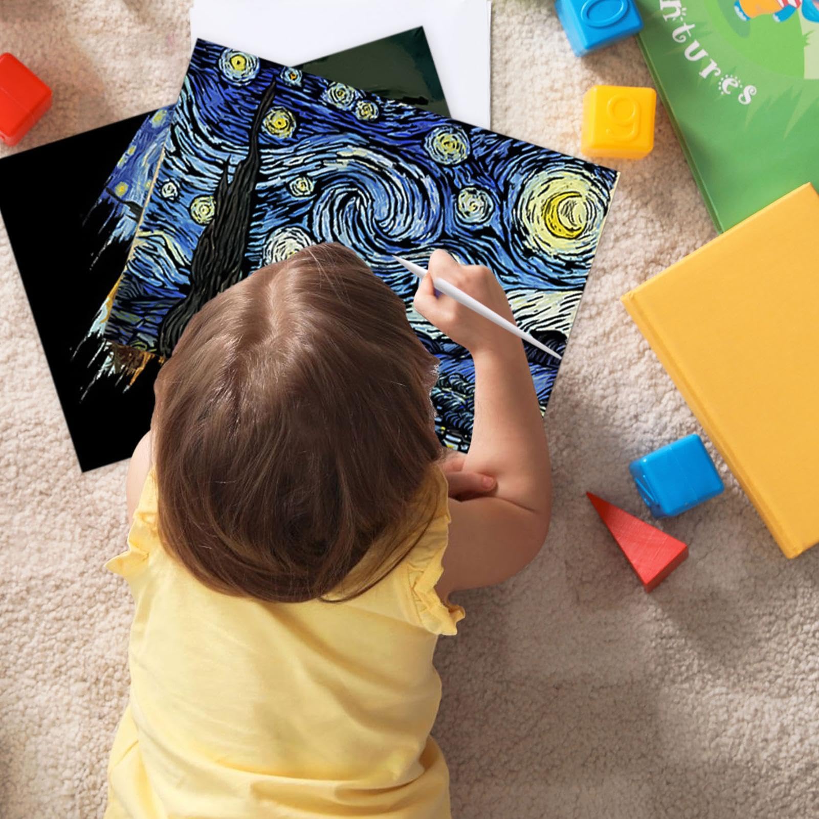 Kit Pittura Da Grattare Per Adulti E Bambini - 8 Fogli A4 Con Punti Di Riferimento Della Città - 5