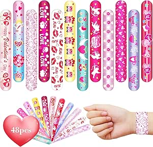 48 Pcs Butterfly Slap Bracelets - 12 Style Party Favors For Kids Birthday & Classroom Prizes