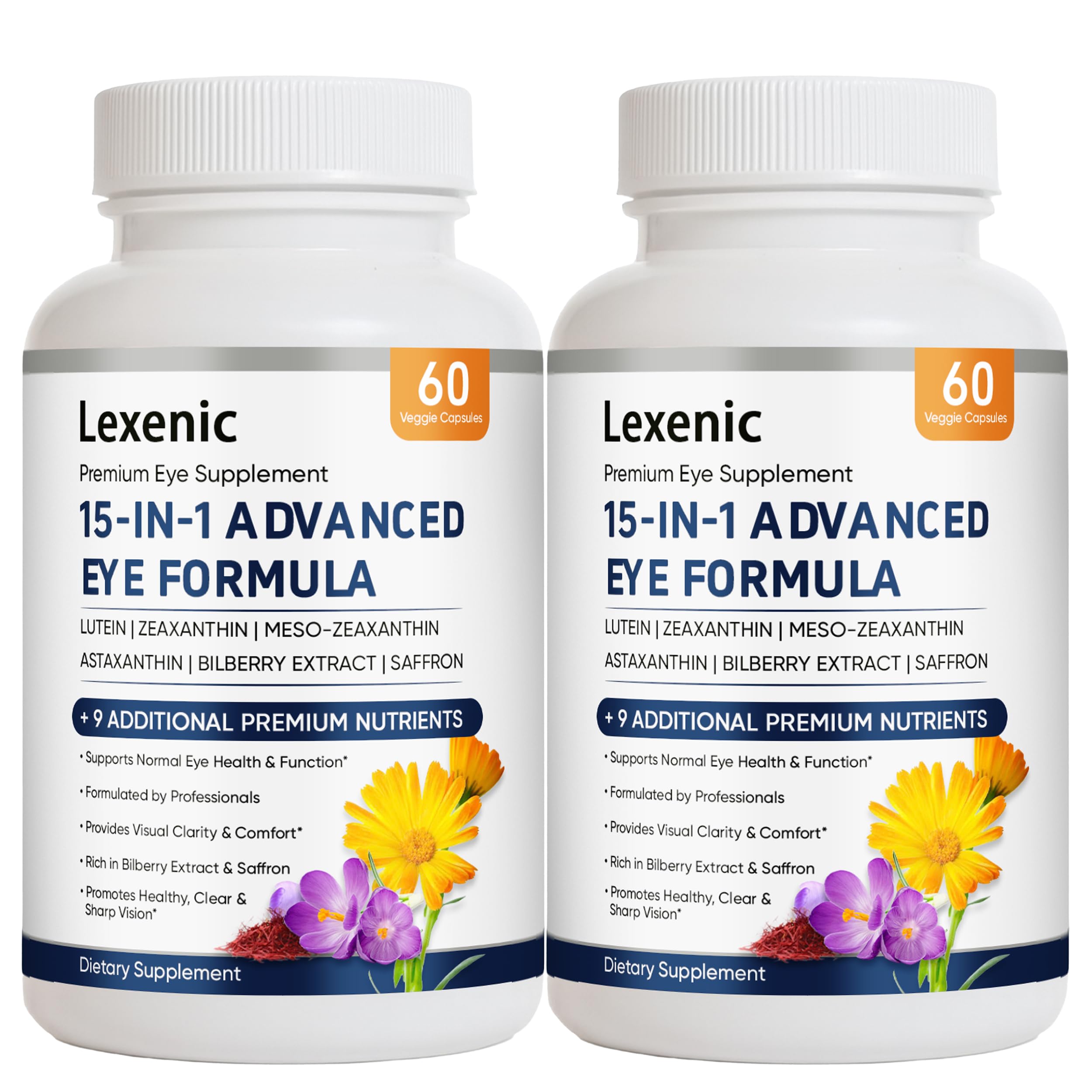 Lexenic Fórmula para os Olhos com Luteína, Zeaxantina e Meso-zeaxantina, 20 mg + 2 mg + 2 mg, 120 cápsulas