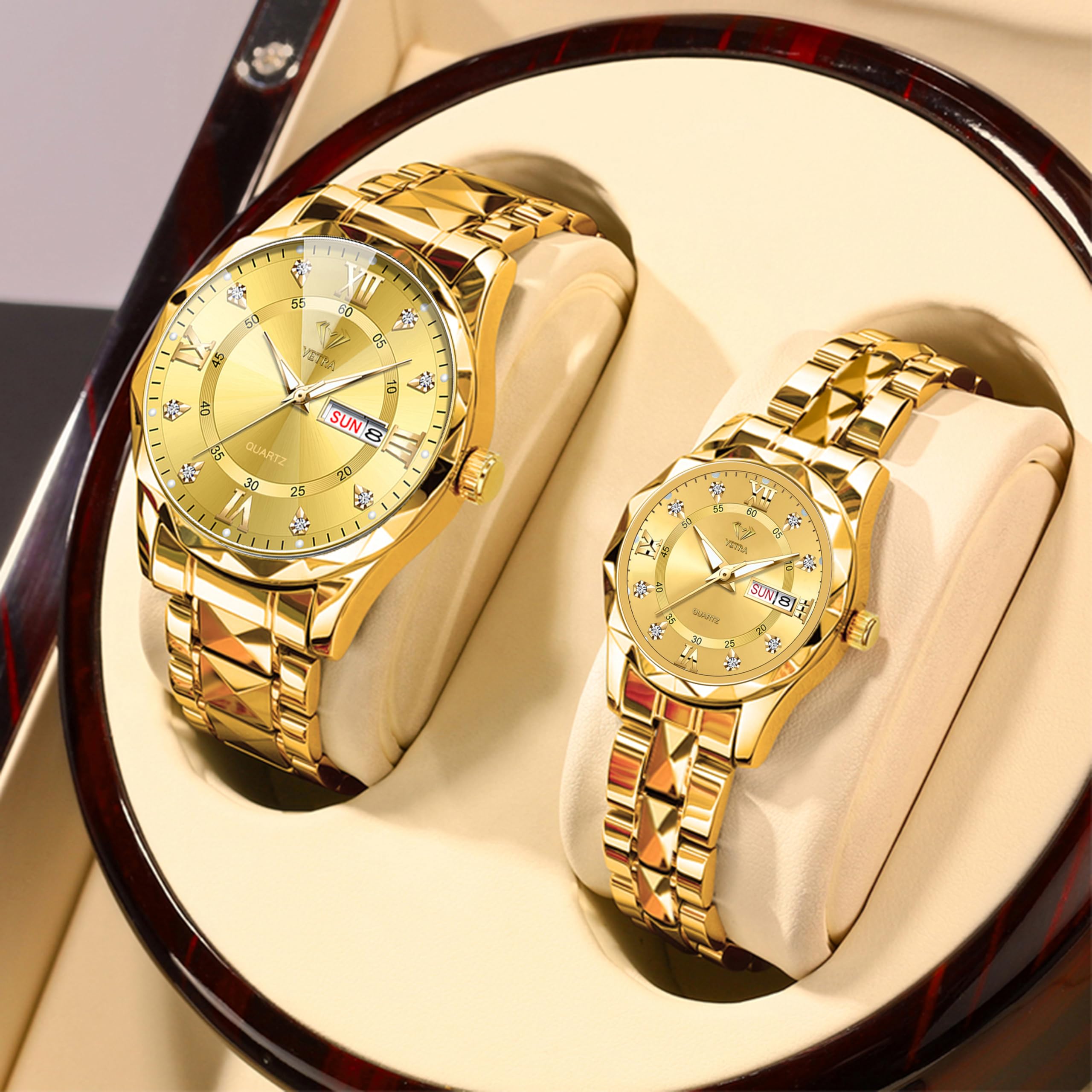 Vetra Armbanduhren für Paare für Sie und Ihn, Geschenke für Liebhaber, 2 Stück