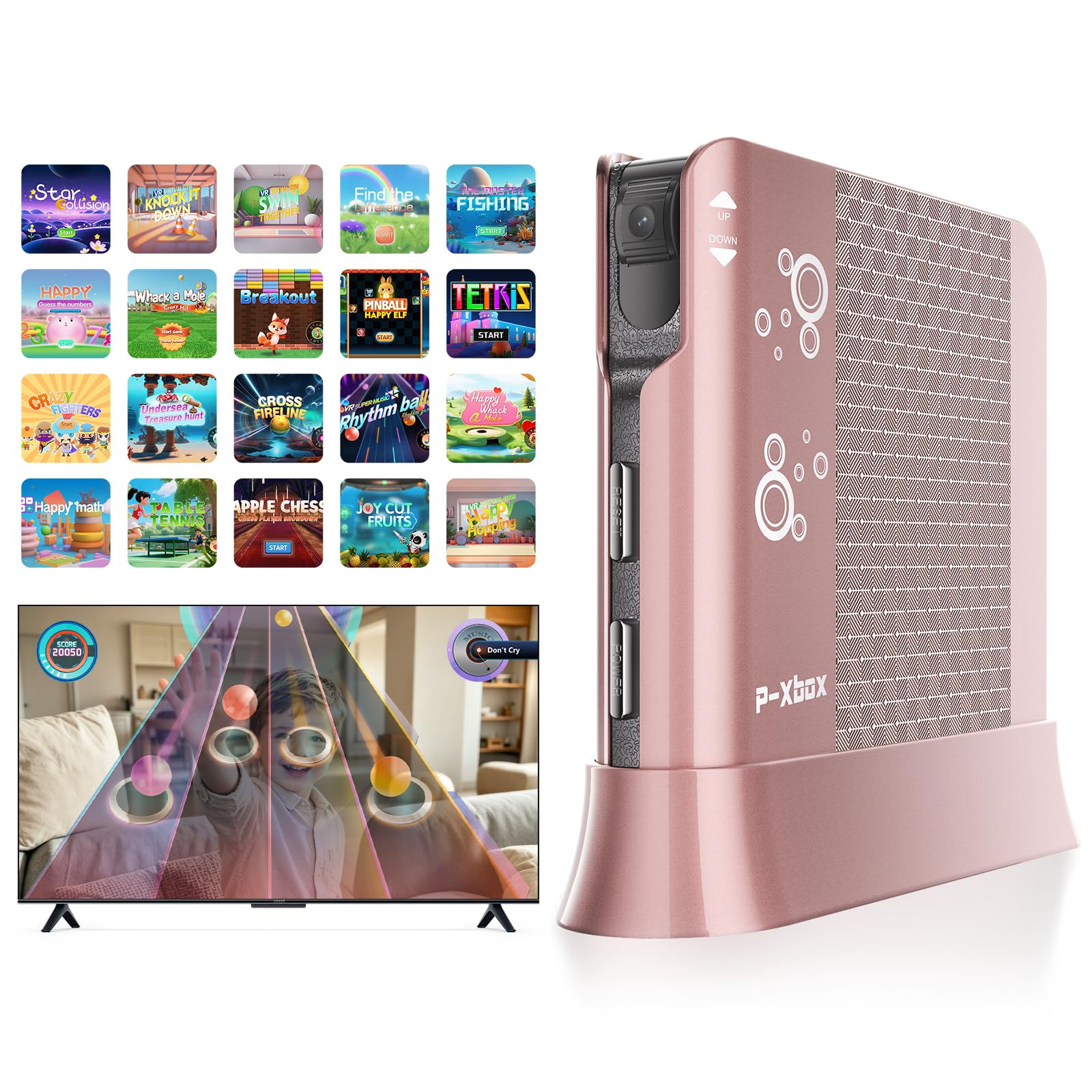 Consola de Juegos con Detección de Movimiento para Niños, Sistema de Videojuegos Plug & Play para TV, Ideal para Ejercicio en Casa, Noches de Juegos en Familia, Fiestas y Reuniones