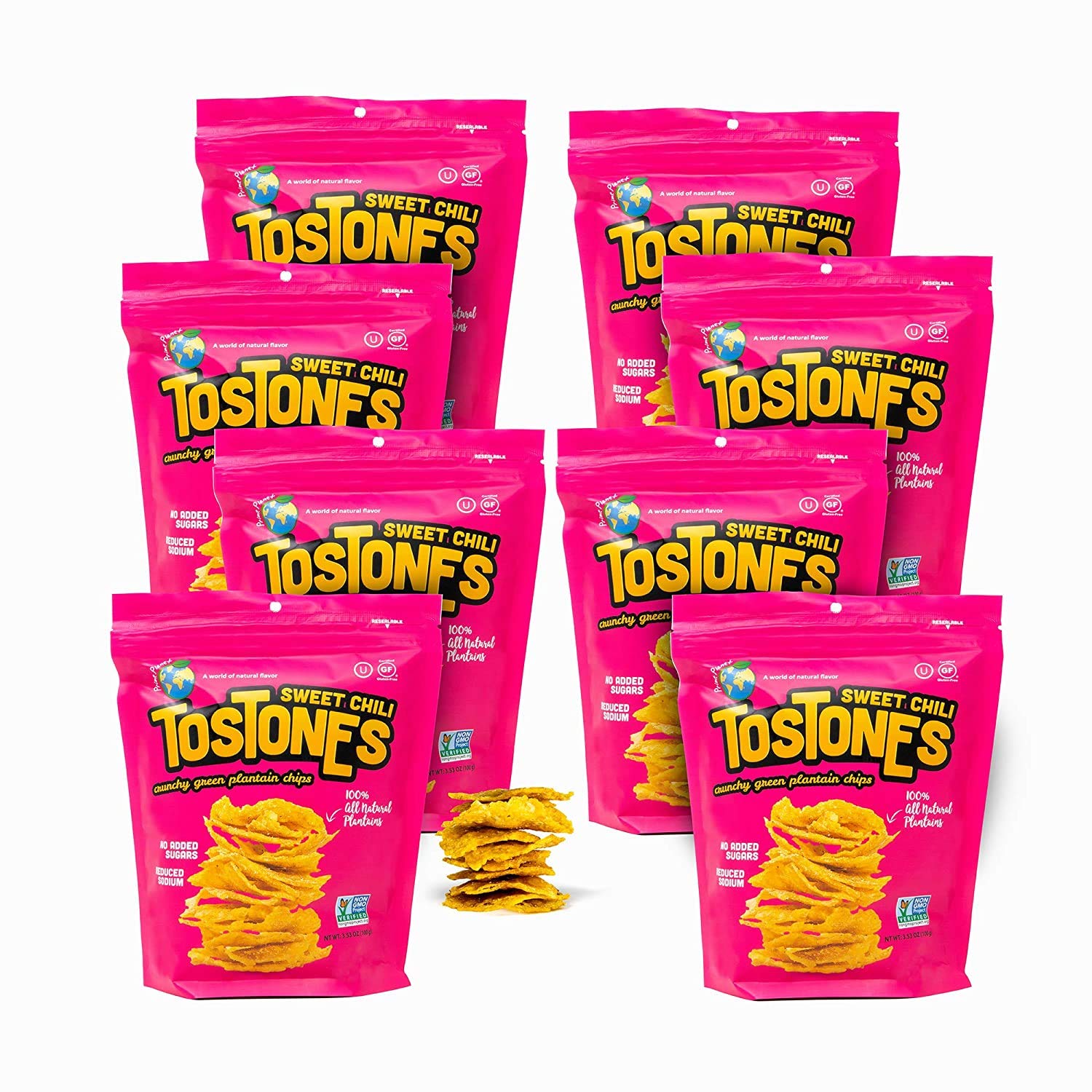 TOSTONES, Green Plantains, ReSealable Bag, Crunchy chips