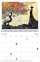 Vista 5 de Calendario de pared 2026 Árbol de la vida de Kaleidoscope Artisan – Diseños místicos encantadores con días festivos
