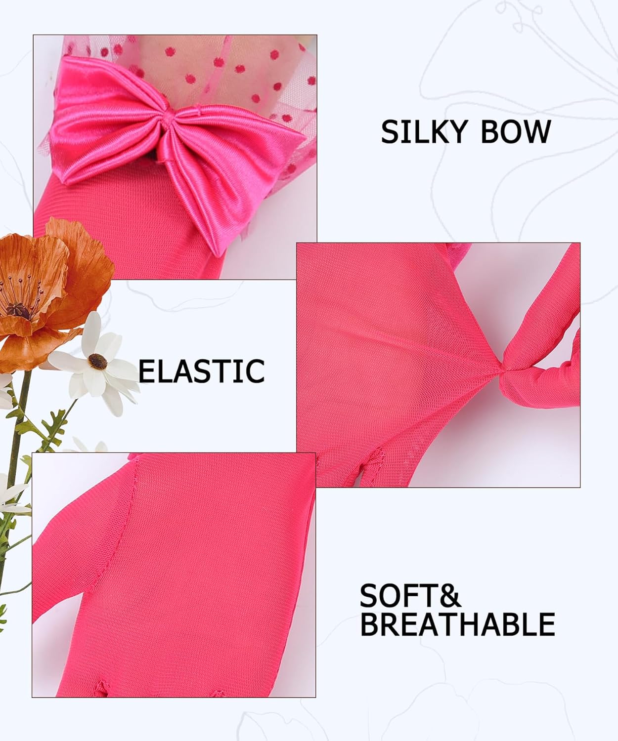 Women's Lace Gloves Tea Party Gloves With Sheer Bow Short Princess Wedding Evening Costume Accessories - Image 3