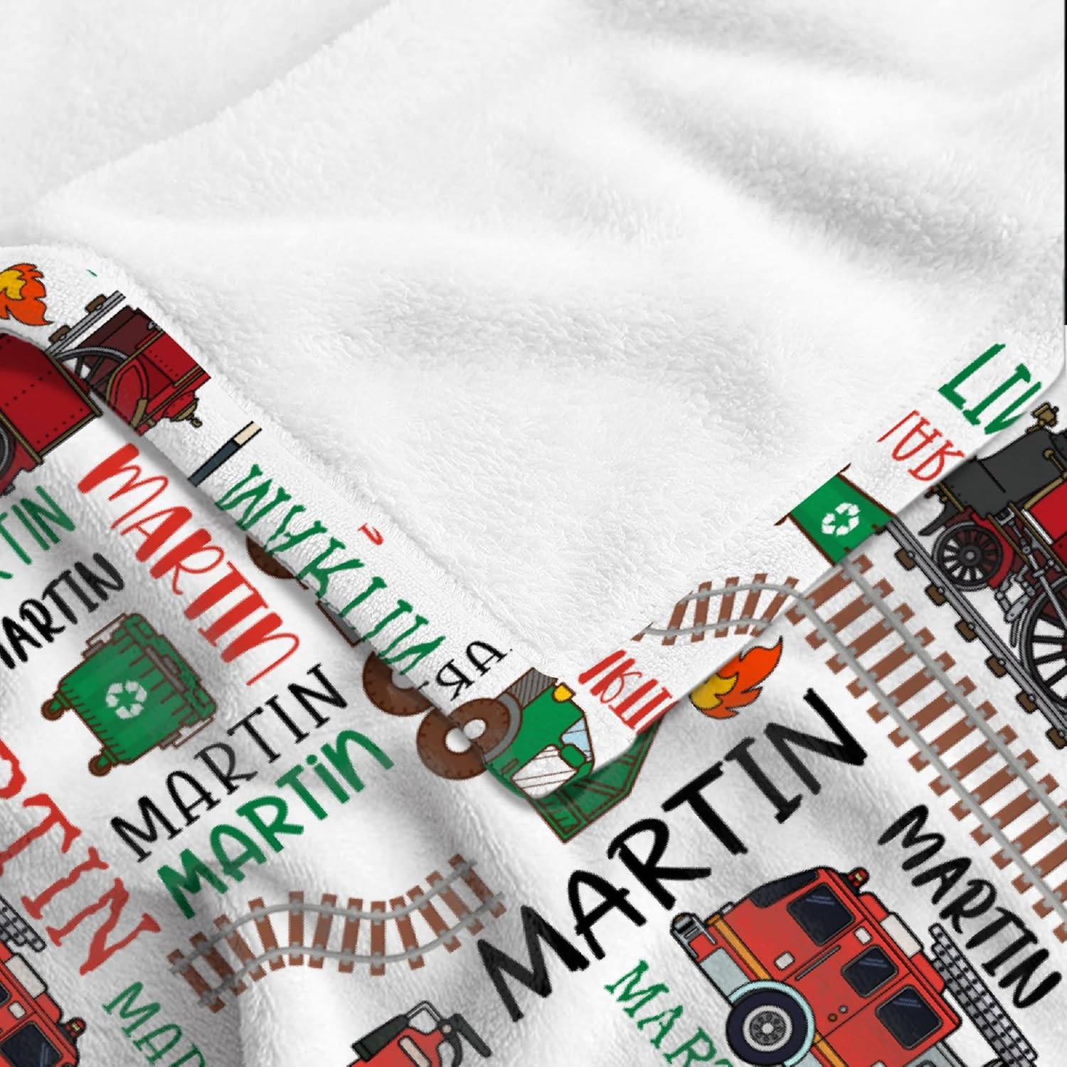 Personalized Train Blanket Gifts, Funny 3D Print Custom Train Throw Blanket for Boys Girls, Super Soft Lightweight Flannel Blanket for Bed Couch 40"x50" for Kids/Children