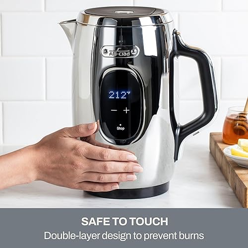 Miniatura 3 de All-Clad Hervidor de acero inoxidable de 1,5 litros, función de mantener el calor, 1500 vatios, temperatura ajustable, segura al tacto, ebullición