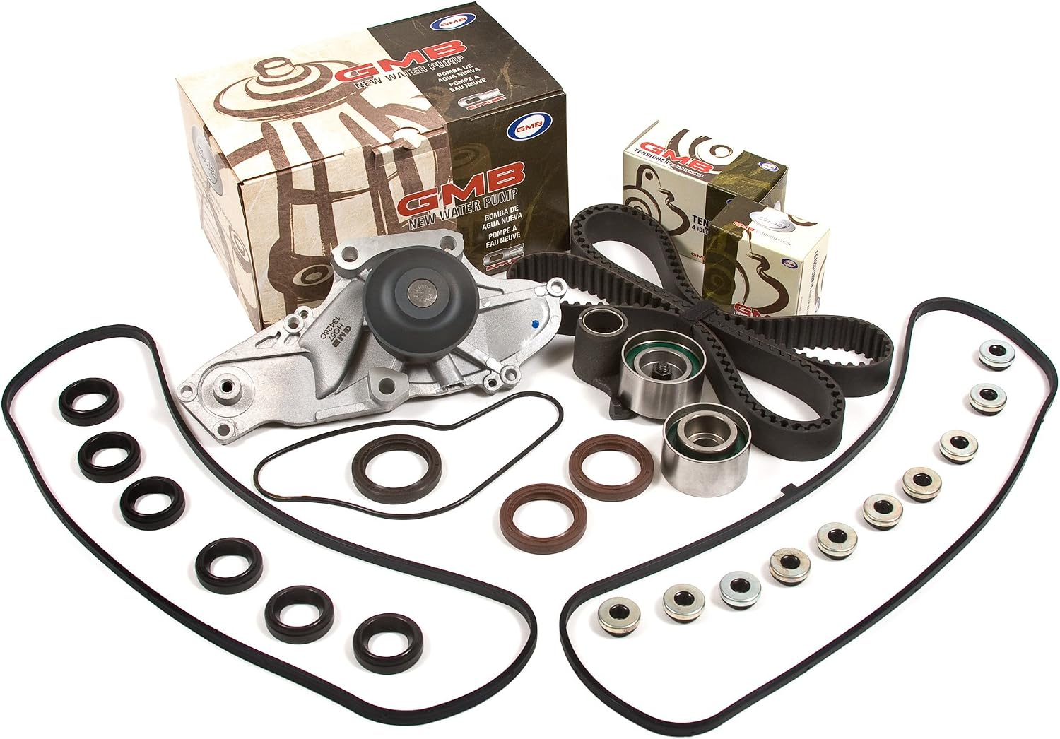 Evergreen TBK286VC Compatible With 97-04 Honda Pilot Accord Acura TL CL MDX J32A J35A Timing Belt Kit Valve Cover Gasket GMB Water Pump