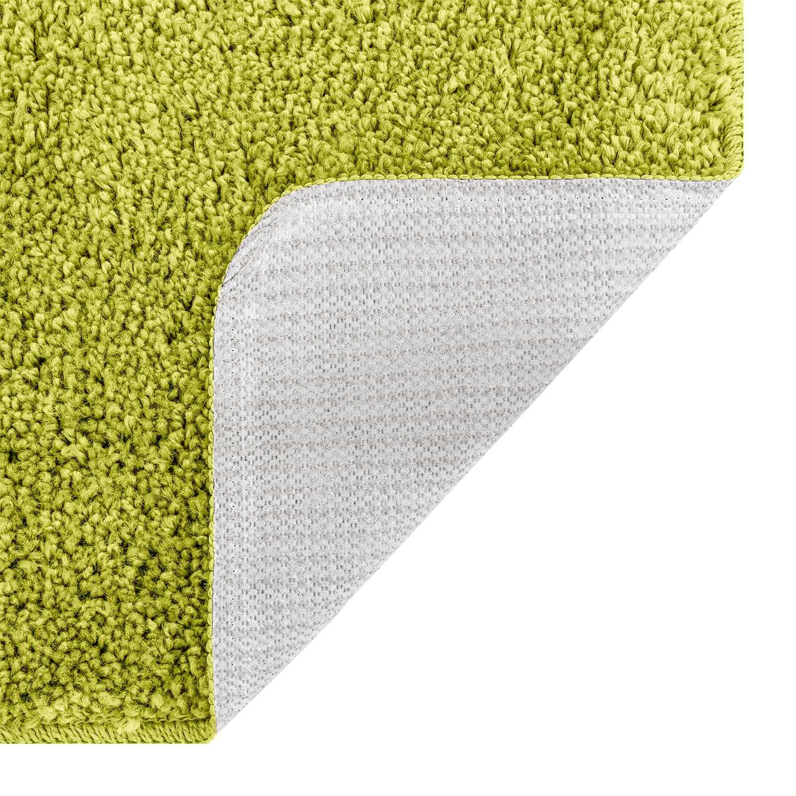 Lot de 3 tapis de bain vert, tapis de bain antidérapant, tapis de WC avec découpe et housse pour abattant de WC, ensemble de tapis de salle de bain