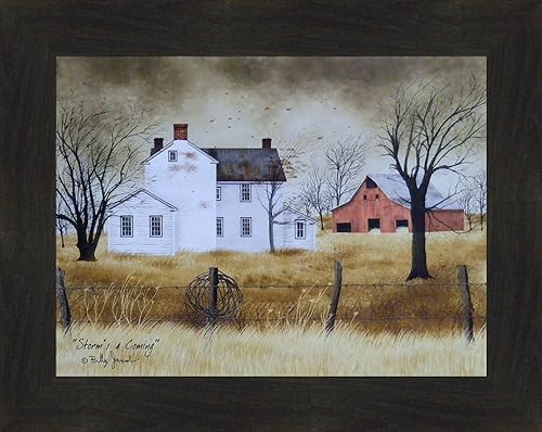 Miniatura 1 de Storm's A Coming de Billy Jacobs - Cuadro enmarcado para decoración de pared (2 pulgadas, expreso de 2 pulgadas)