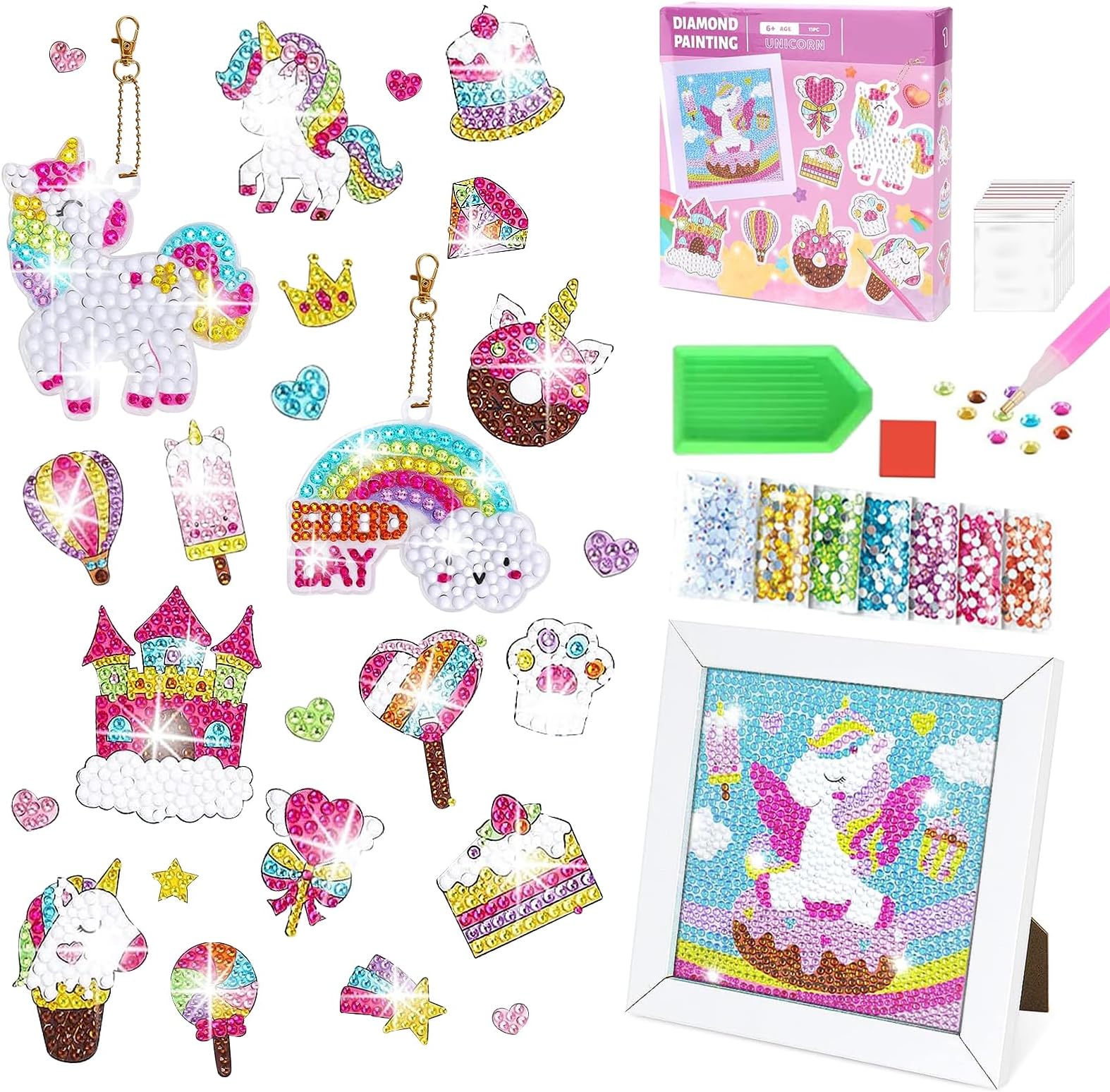 Sloikey Kits De Arte De Diamantes 5D Para Niños Con Marco De Madera Artes Y Manualidades Para Ninos De 6 A 12 Anos Pintura De Puntos De Diamante