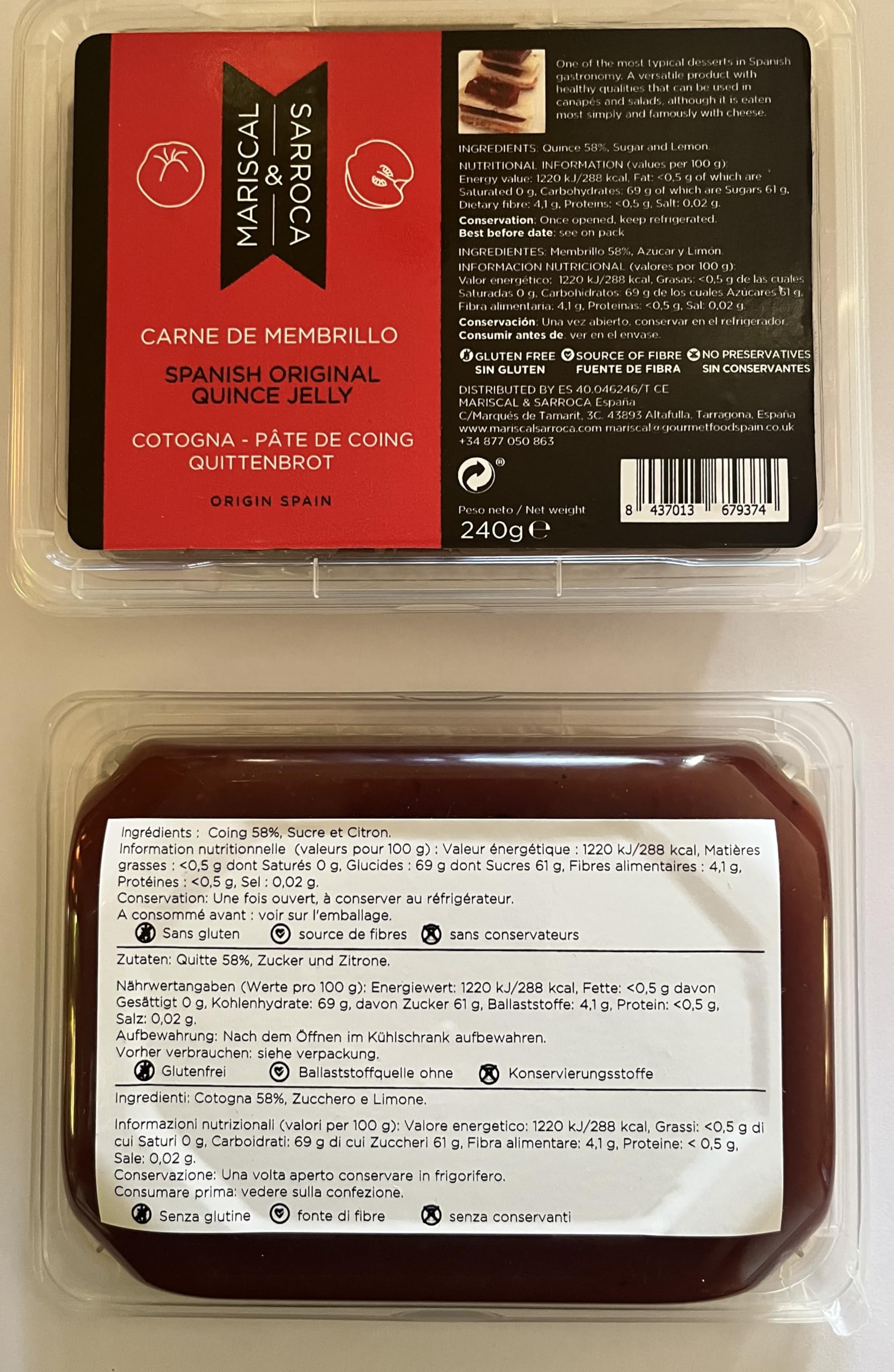 Pack Membrillos 2 x 240g Mariscal & Sarroca Original y con Naranja