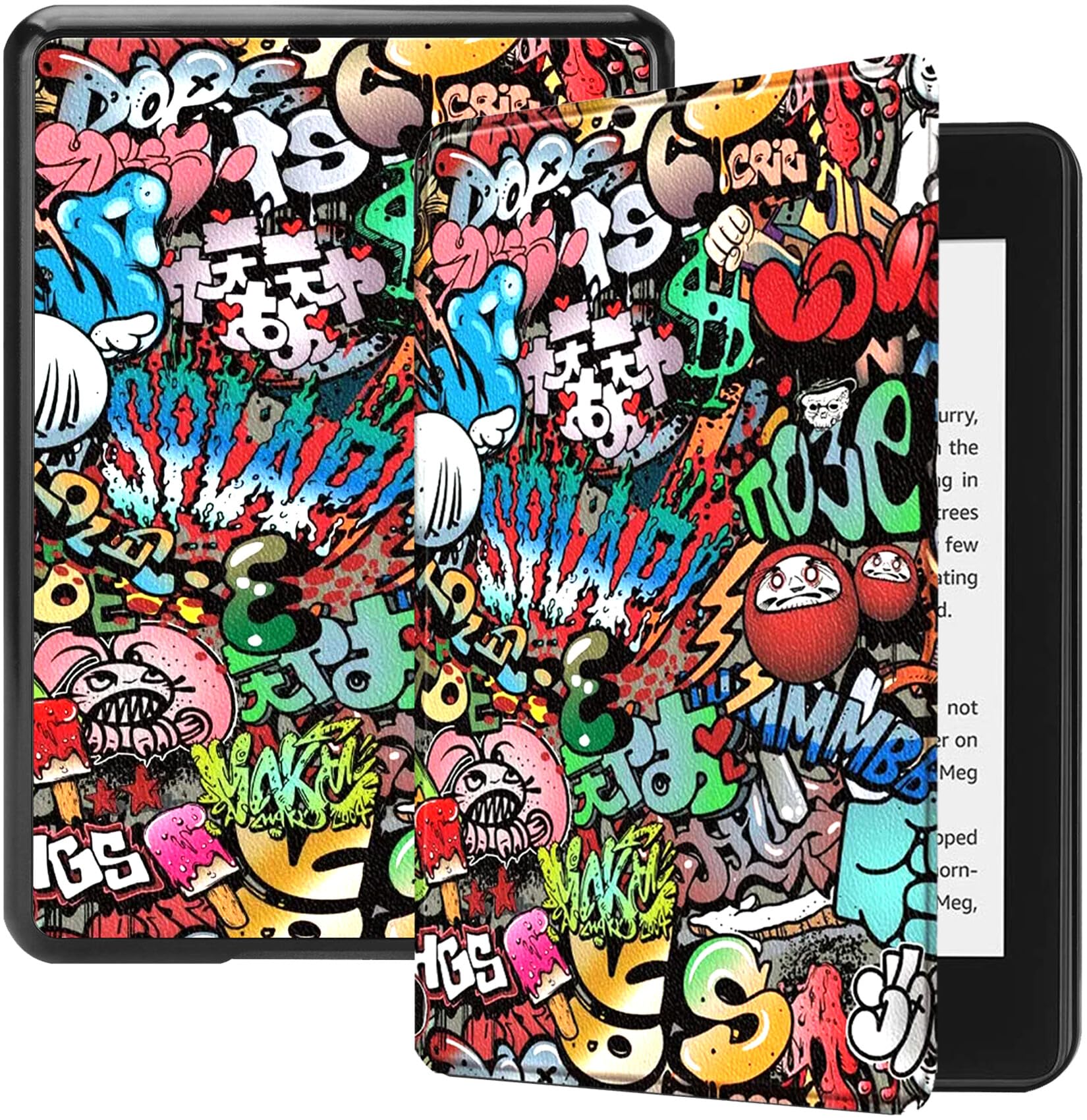 Robustrion Cover Case for Kindle Paperwhite 12th Generation Cover 7 inch, Flip Cover Case for Kindle Paperwhite 12th Gen - Hippy