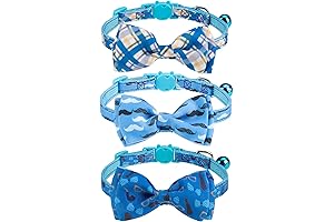Cute Multi-Style Cat Bow Ties and Collars - 3 Pack Safety Kitten Collars