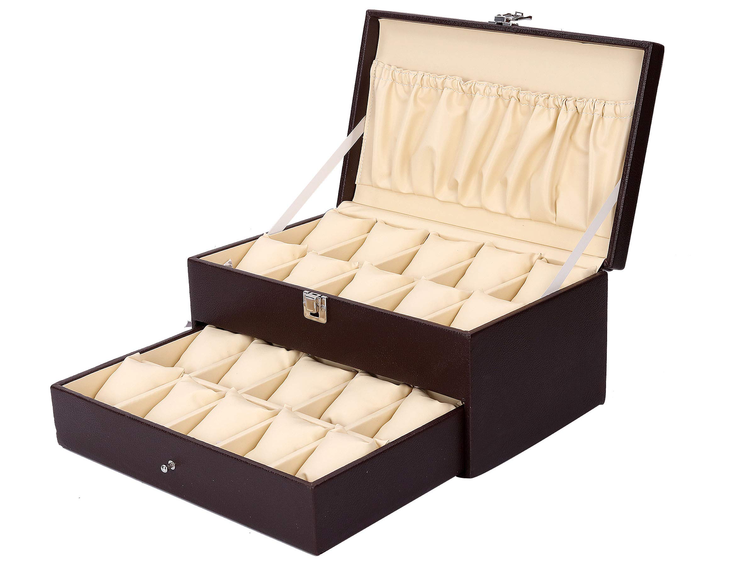 Hard Craft Watch Box Organizer Holder Jewelry Accessories Display Storage Case Watch Organiser Collection Box 20 Slots In PU Leather For Men Women Black (B01H8QEK7C) Amazon Price History, Amazon Price Tracker