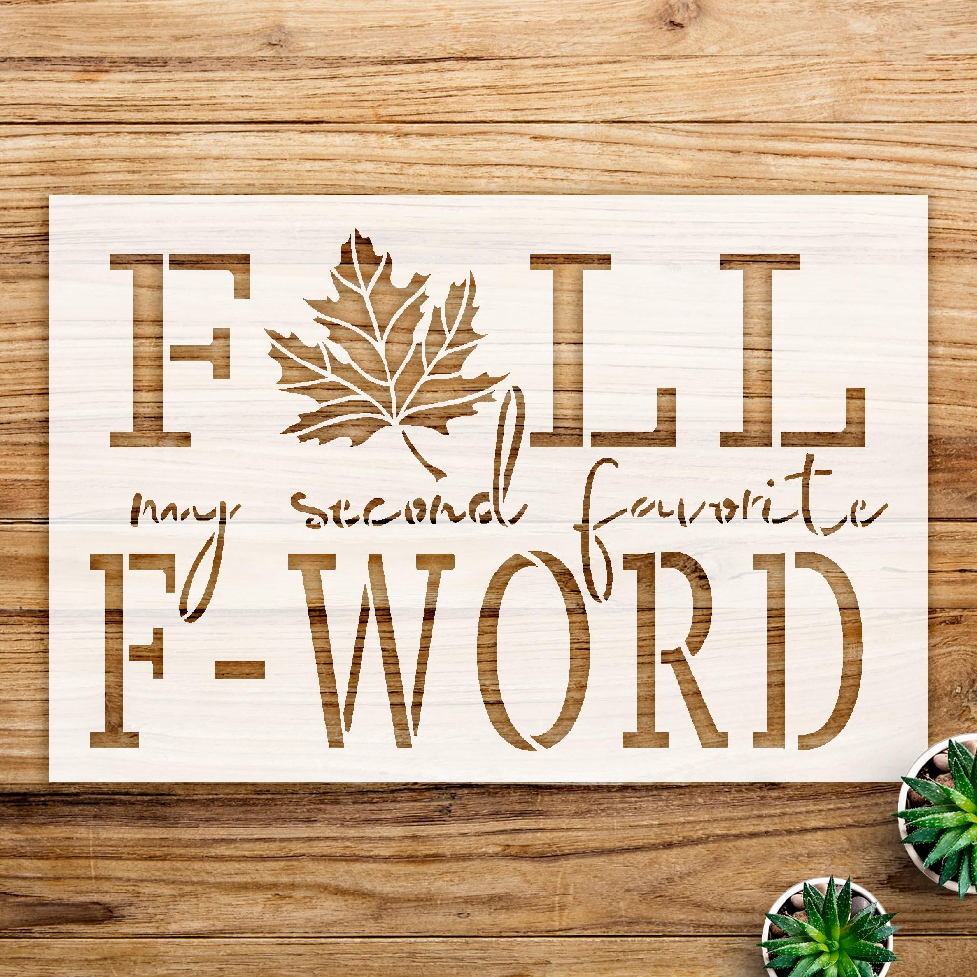 Fall Leaf Stencil for Wood Signs and Home Decor, Reusable Mylar Template, Perfect for Family Dining and Seasonal Crafts - Size A2 (23.4