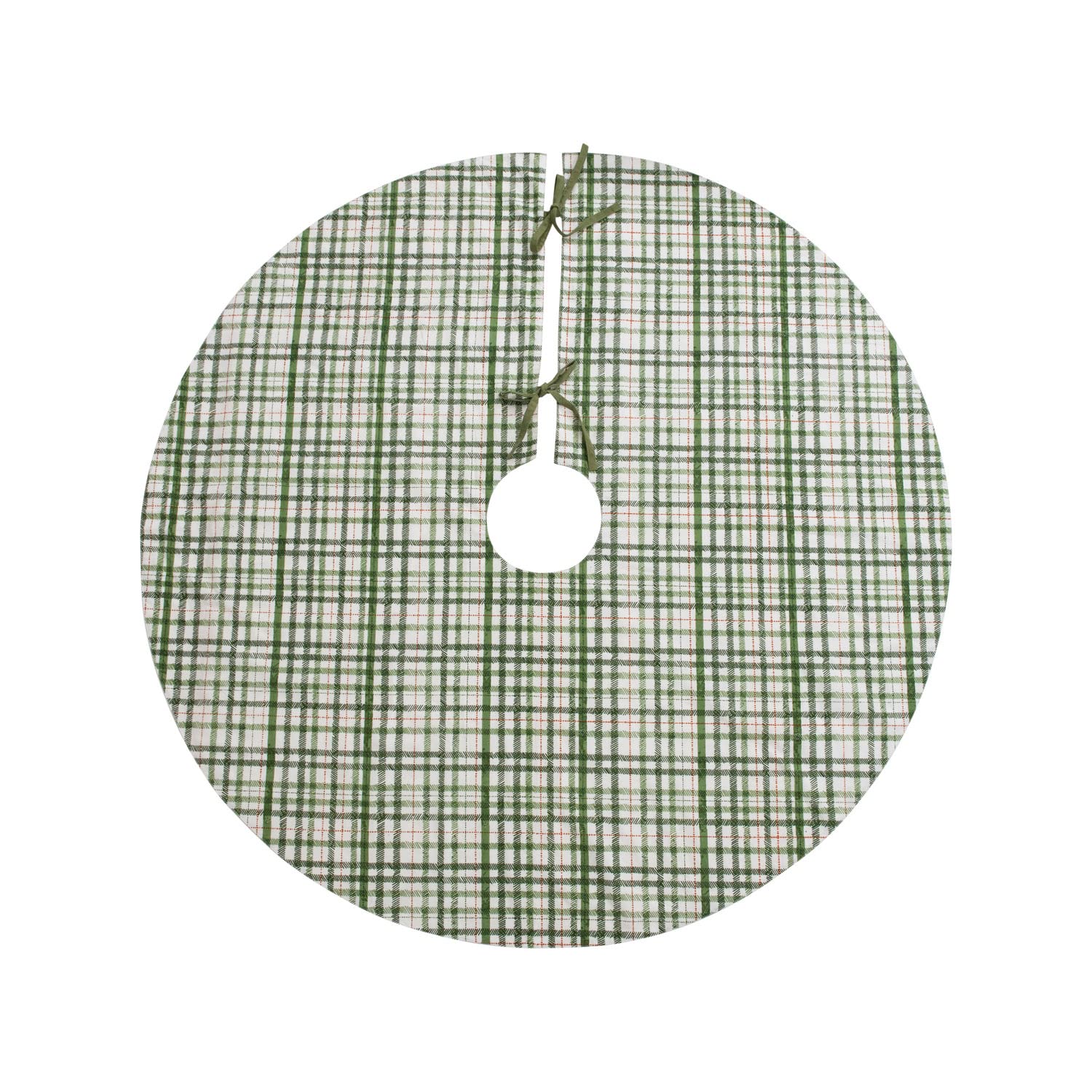 Creative Co-Op 48" Round Cotton Printed Plaid Tree Skirt