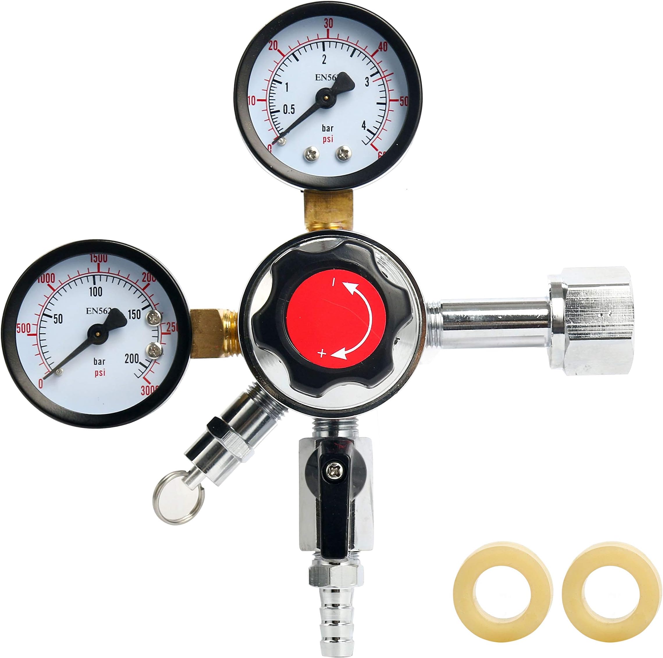 YaeBrew Dual Gauge Co2 Draft Beer Dispensing Regulator, Chrome Plated Brass CGA-320